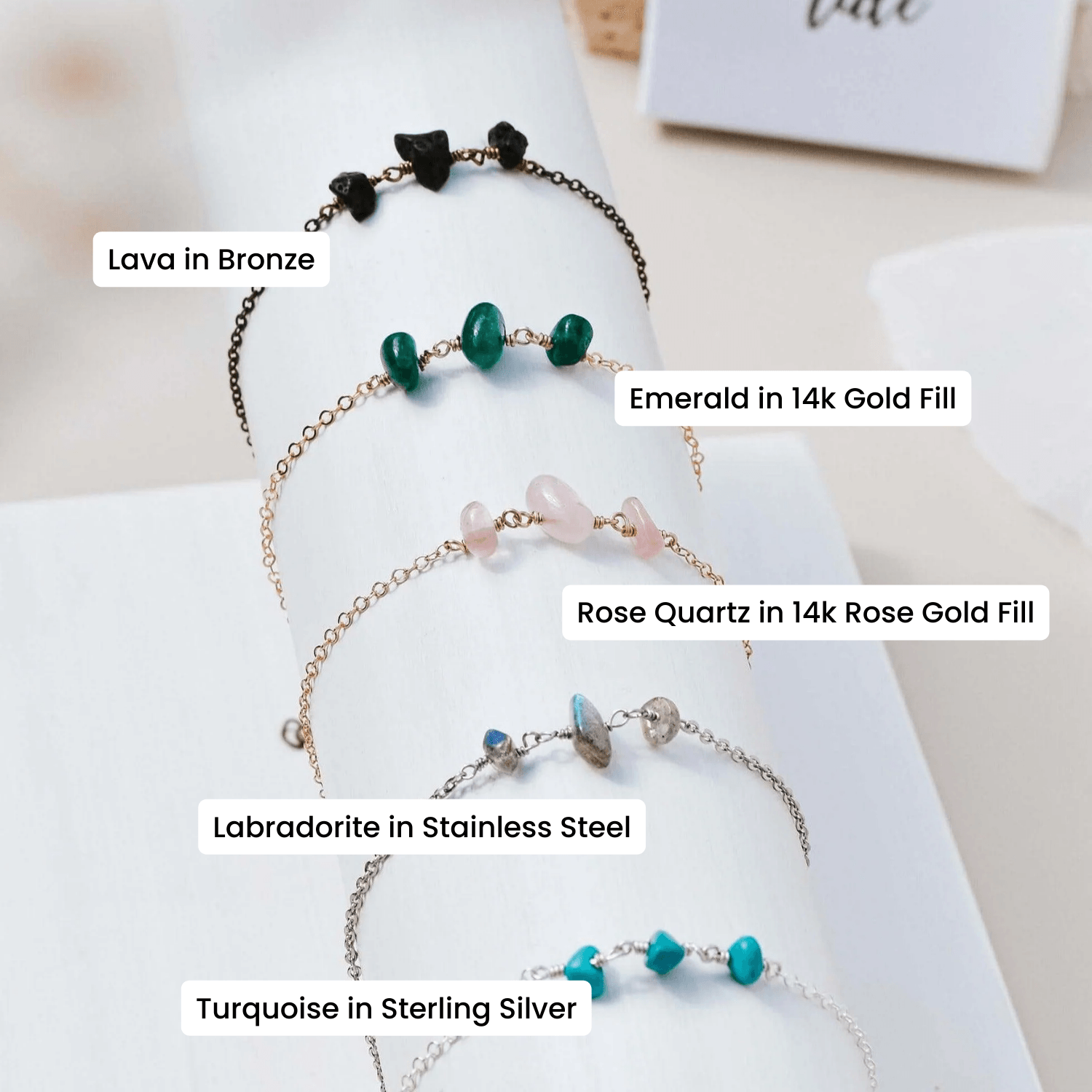 Custom Gemstone Beaded Chain Anklet