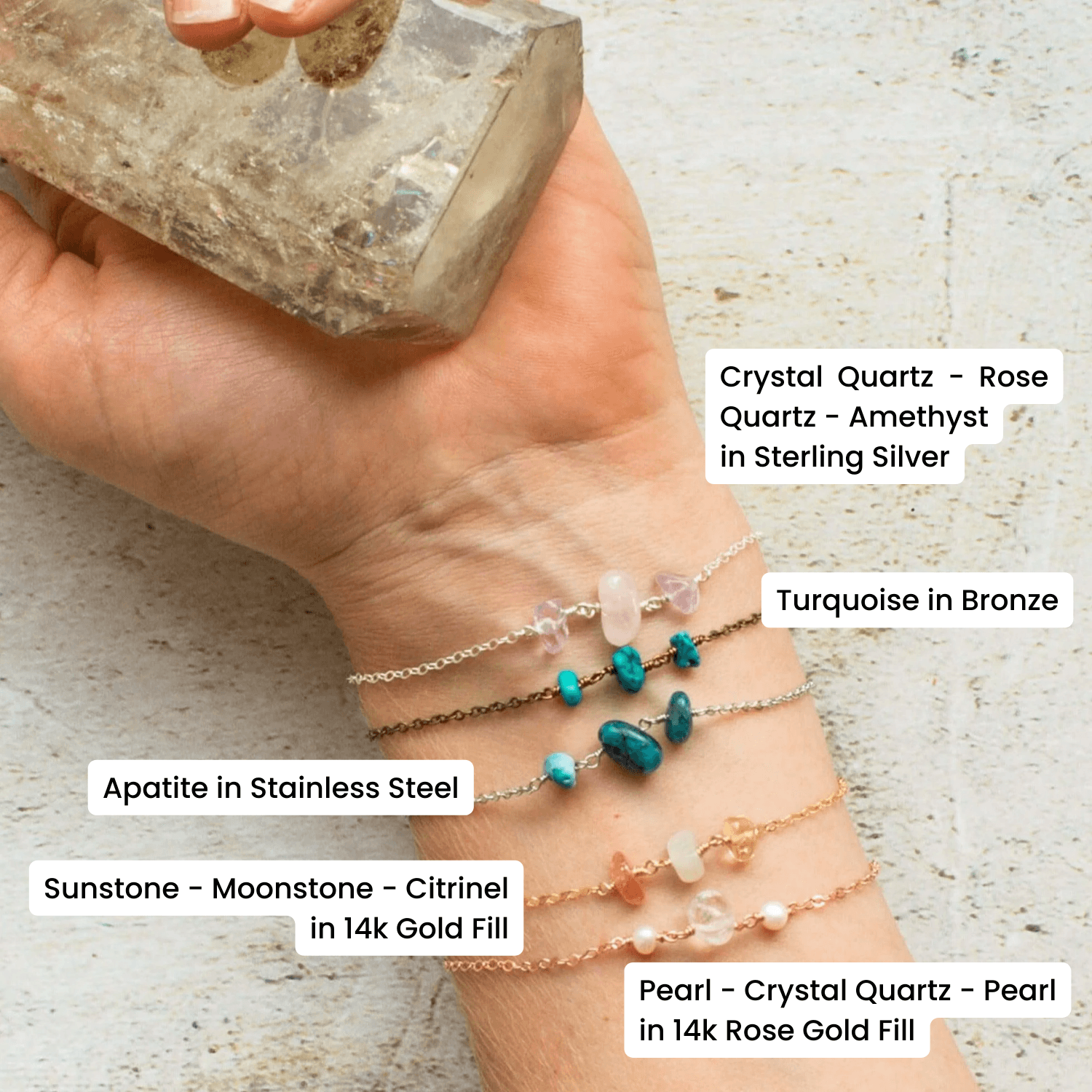 Custom Gemstone Beaded Chain Bracelet