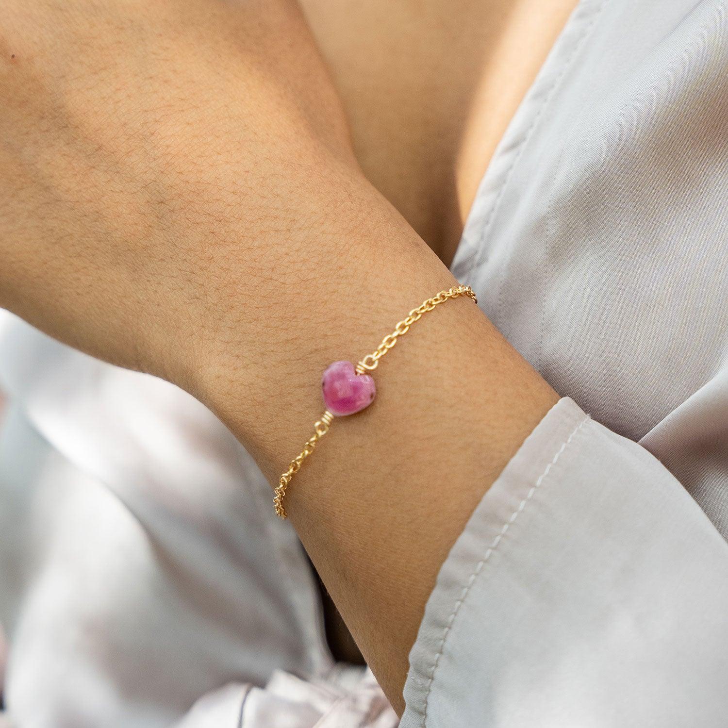 Custom Crystal Heart Bracelet