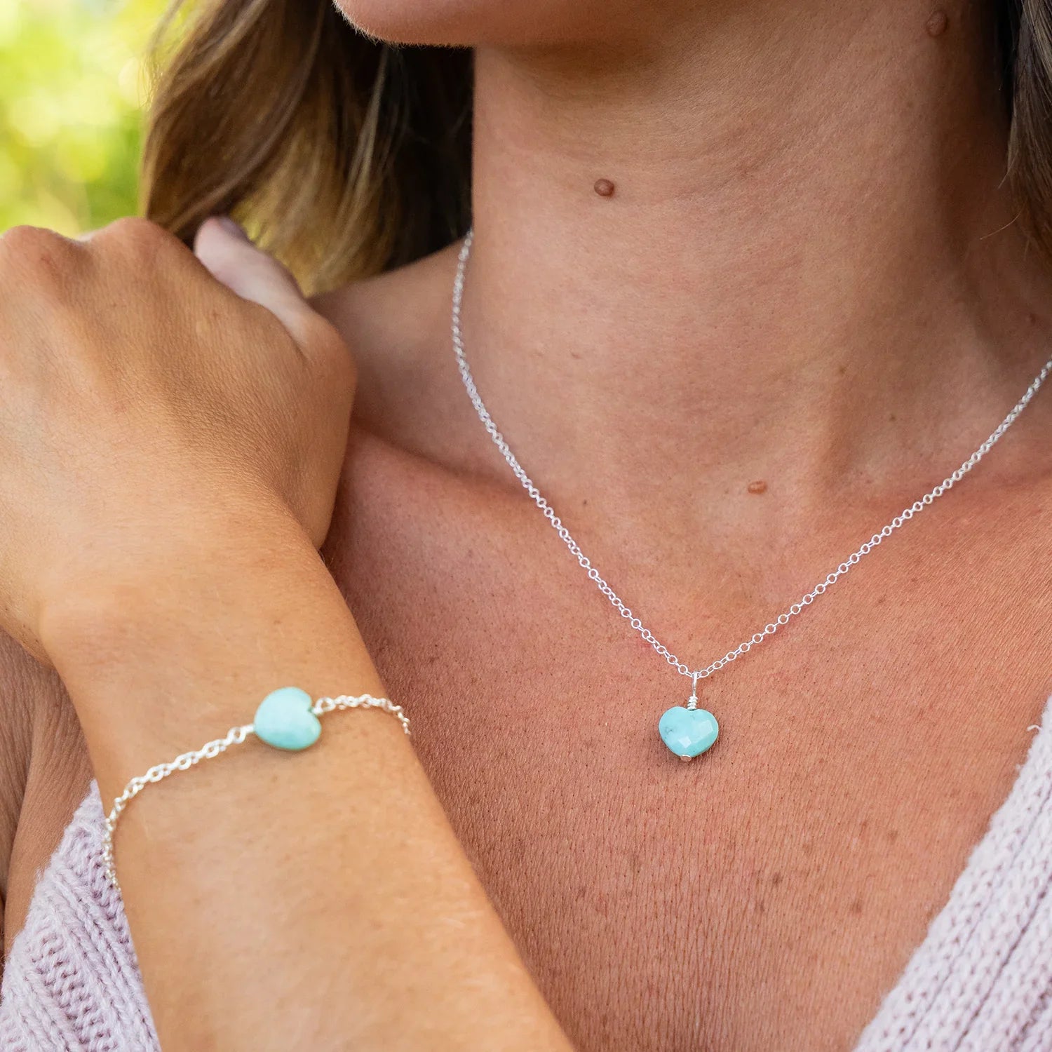 Turquoise Crystal Heart Bracelet