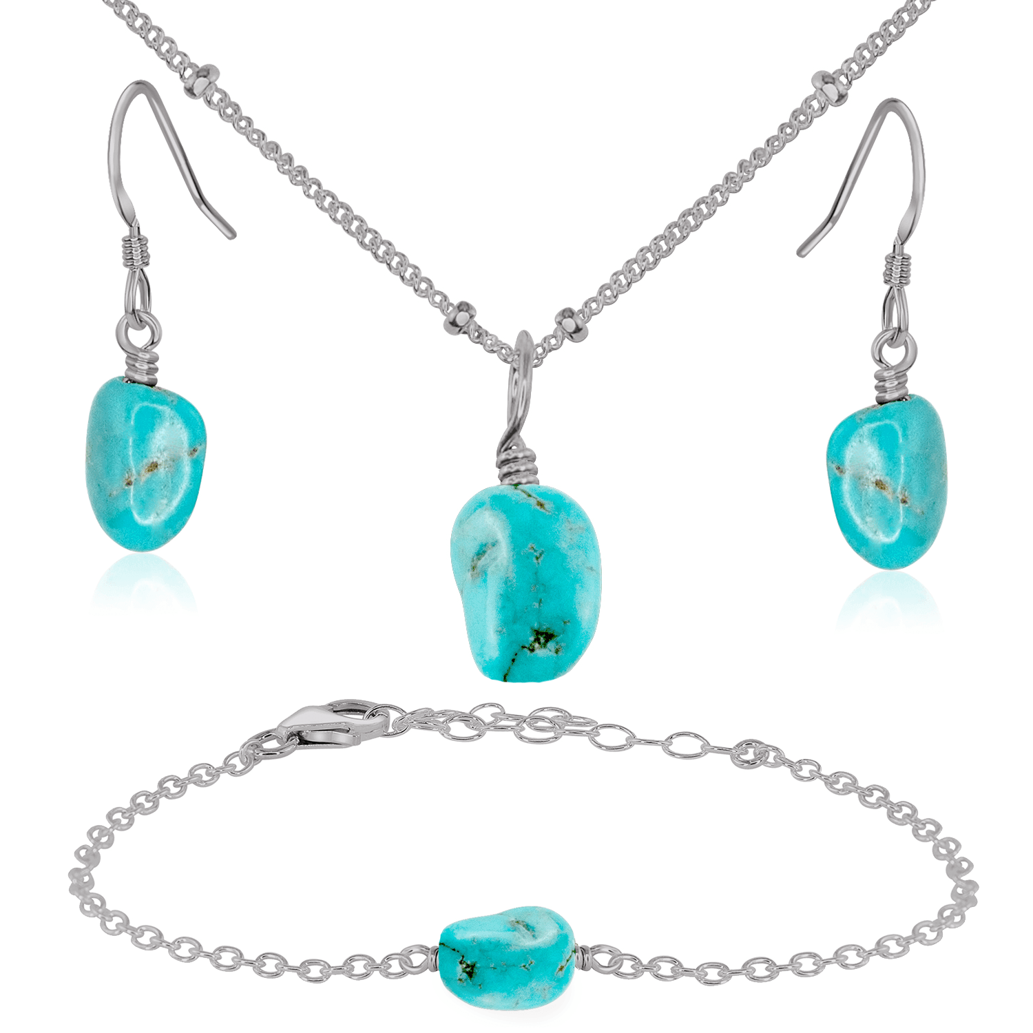 Raw Turquoise Crystal Jewellery Set