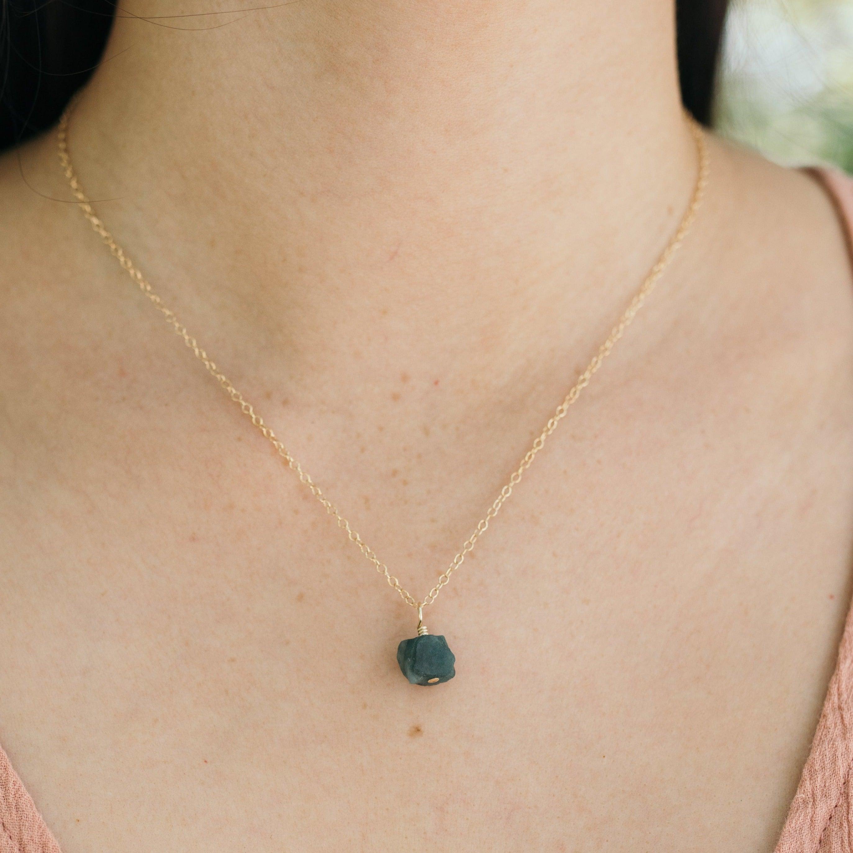 Raw Emerald Crystal Jewellery Set - Raw Emerald Crystal Jewellery Set - 14k Gold Fill / Cable / Necklace & Earrings & Bracelet - Luna Tide Handmade Crystal Jewellery