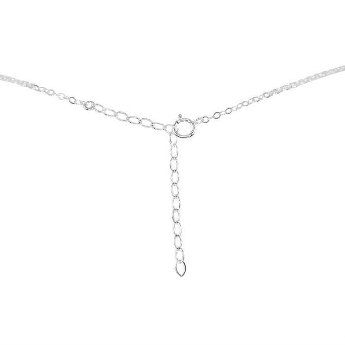 Sparkling Grey Labradorite Faceted Bead Bar Necklace - Sparkling Grey Labradorite Faceted Bead Bar Necklace - Sterling Silver - Luna Tide Handmade Crystal Jewellery