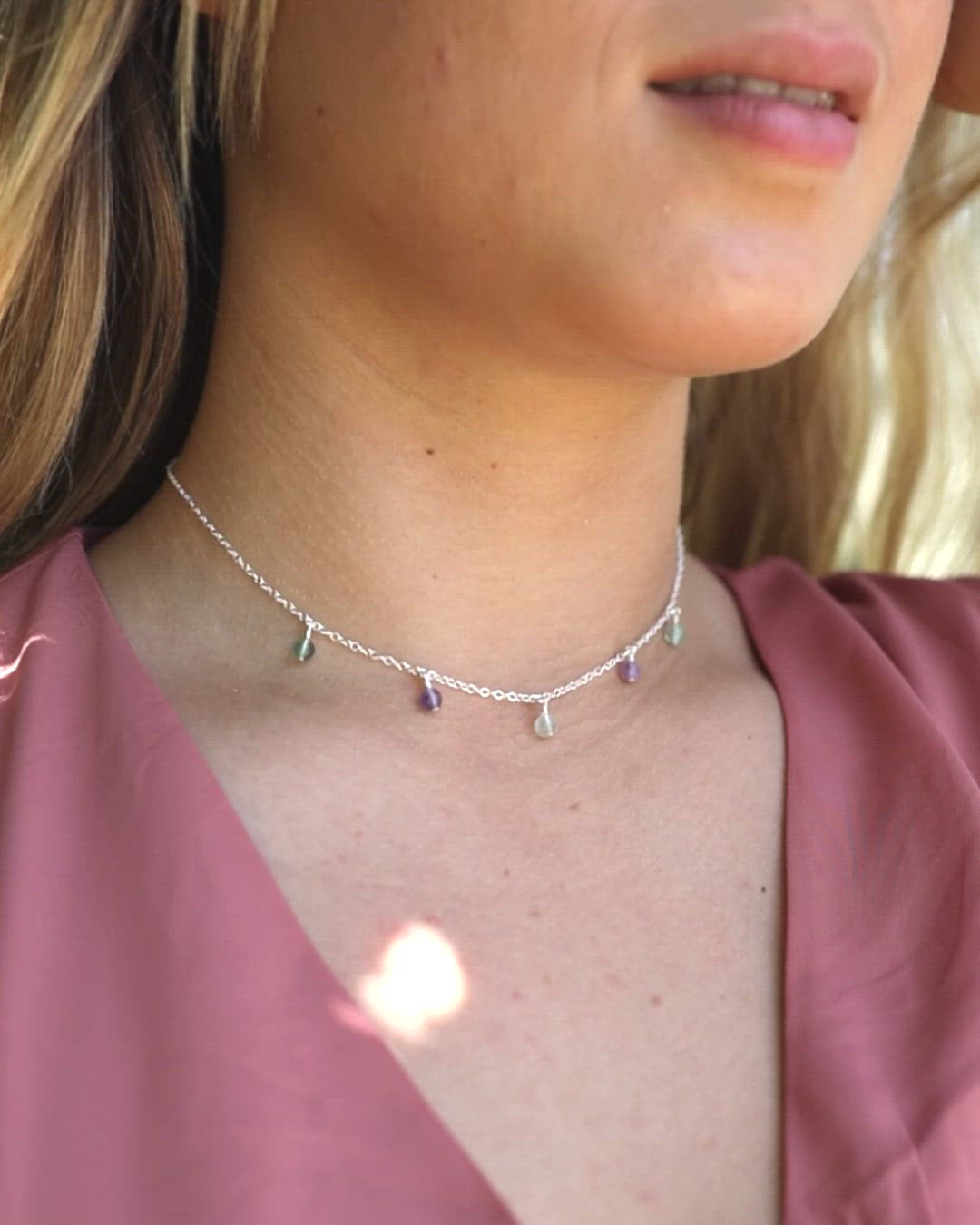 Fluorite Bead Drop Choker
