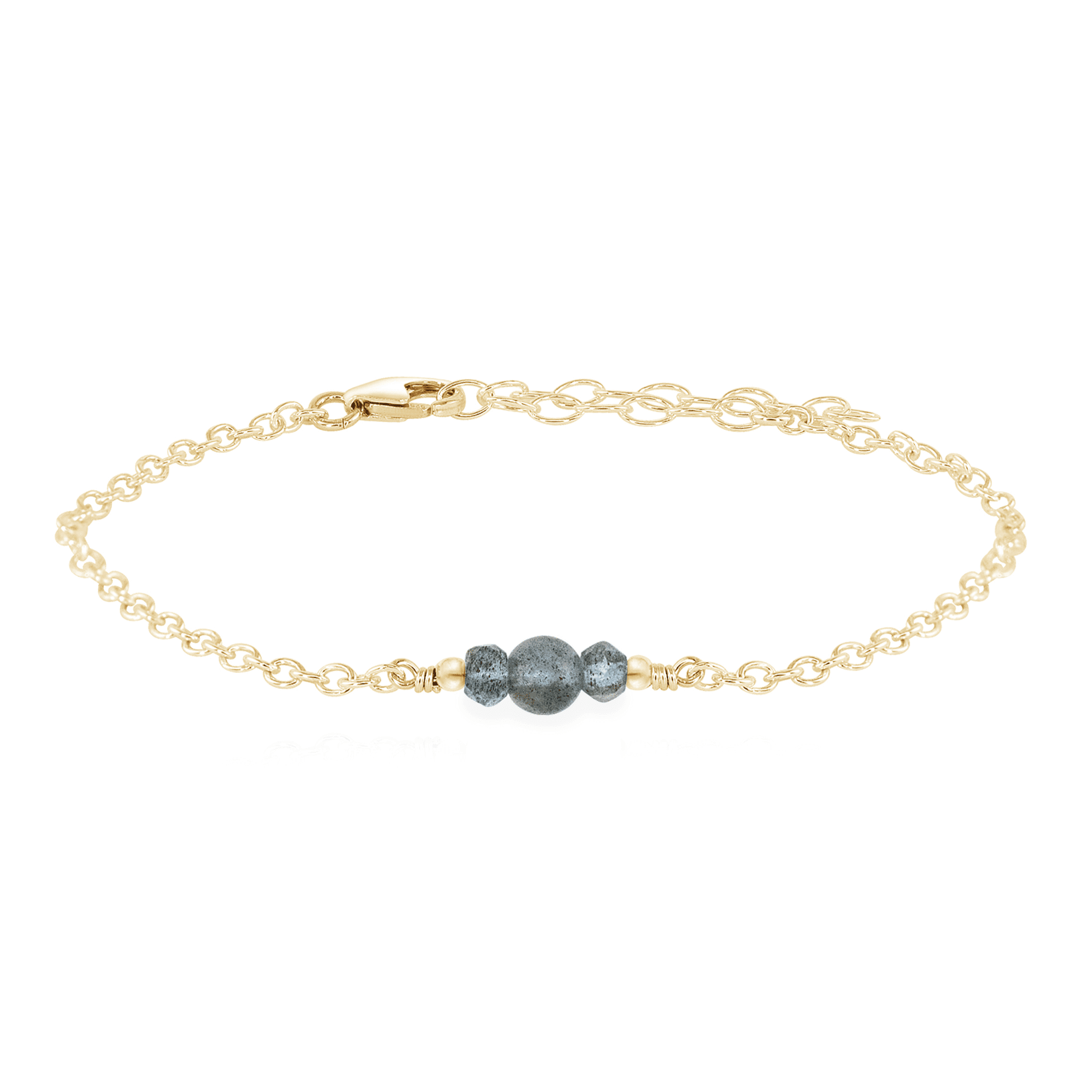Dainty Labradorite Gemstone Bracelet - Dainty Labradorite Gemstone Bracelet - 14k Gold Fill - Luna Tide Handmade Crystal Jewellery