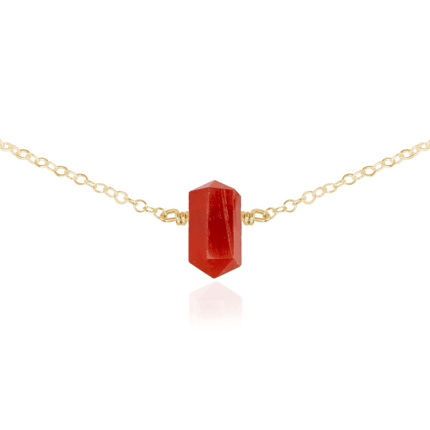 Double Terminated Carnelian Mini Crystal Point Choker Necklace - Double Terminated Carnelian Mini Crystal Point Choker Necklace - 14k Gold Fill - Luna Tide Handmade Crystal Jewellery