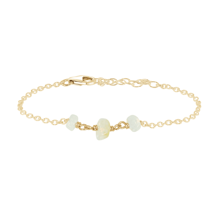 Ethiopian Opal Beaded Chain Bracelet - Ethiopian Opal Beaded Chain Bracelet - 14k Gold Fill - Luna Tide Handmade Crystal Jewellery