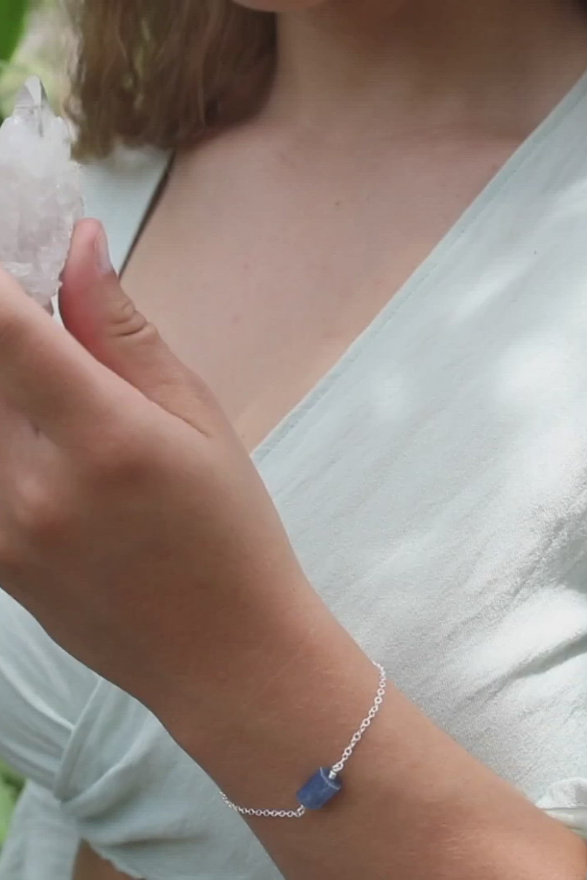 Raw Kyanite Crystal Nugget Bracelet