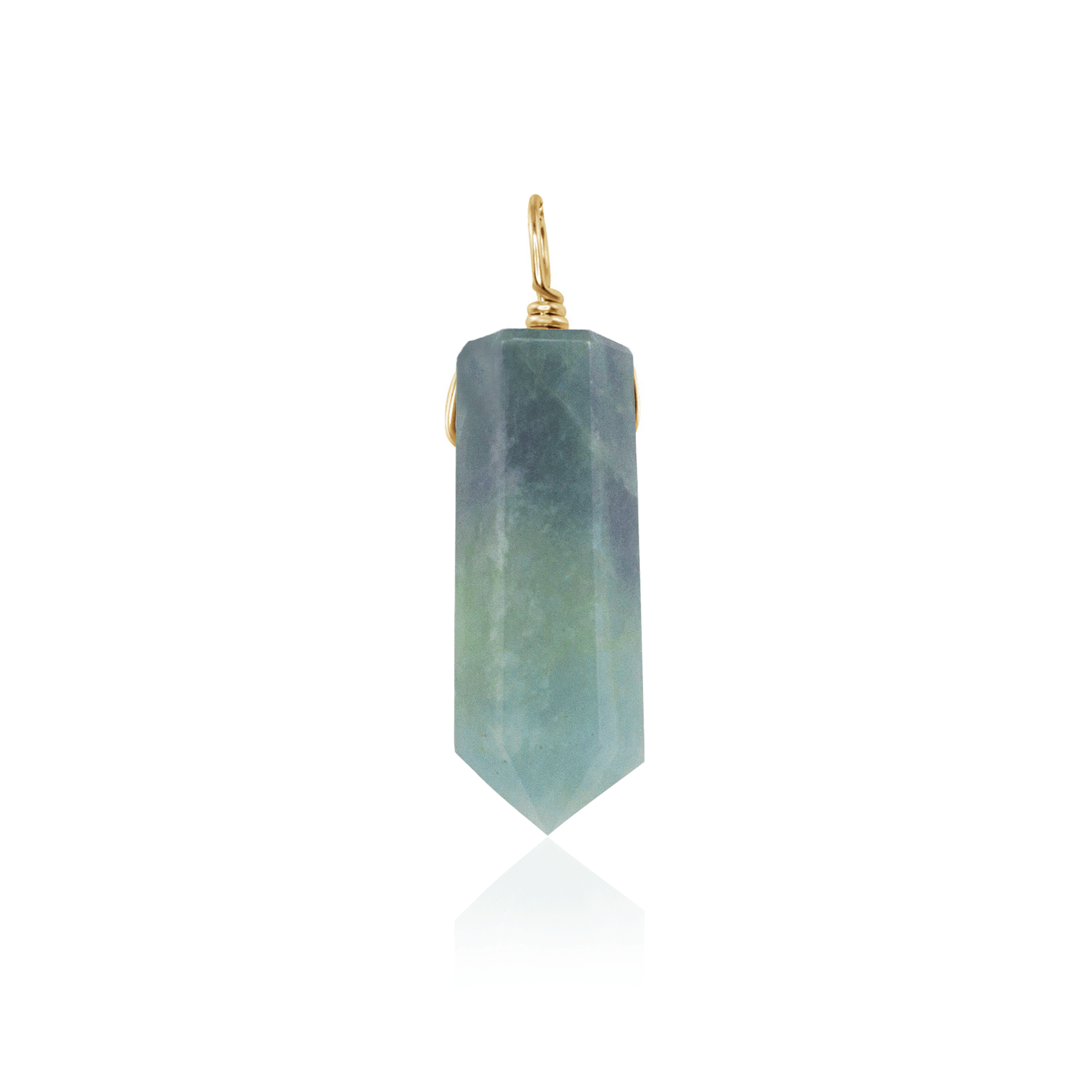 Large Aquamarine Crystal Tower Point Generator Pendant - Large Aquamarine Crystal Tower Point Generator Pendant - 14k Gold Fill - Luna Tide Handmade Crystal Jewellery