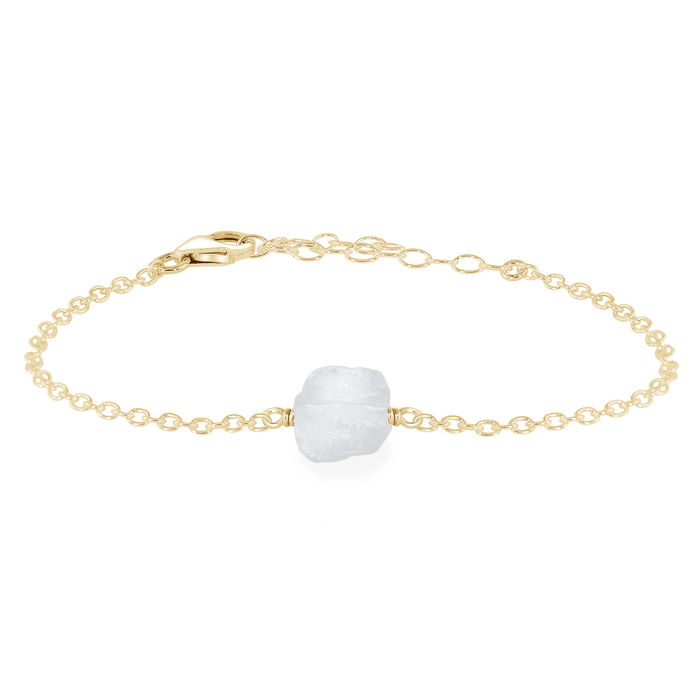 Raw Crystal Quartz Crystal Nugget Bracelet - Raw Crystal Quartz Crystal Nugget Bracelet - 14k Gold Fill - Luna Tide Handmade Crystal Jewellery