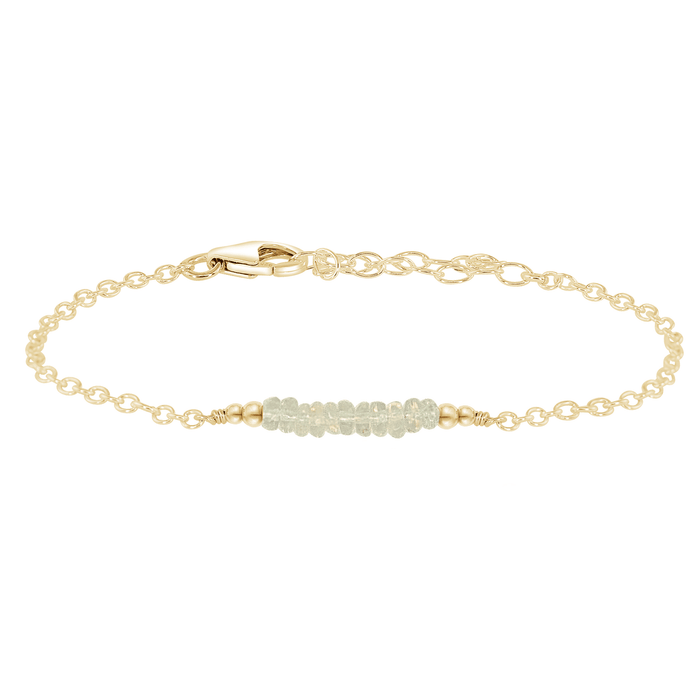 Sparkling Ethiopian Opal Gemstone Faceted Bead Bar Bracelet - Sparkling Ethiopian Opal Gemstone Faceted Bead Bar Bracelet - 14k Gold Fill - Luna Tide Handmade Crystal Jewellery