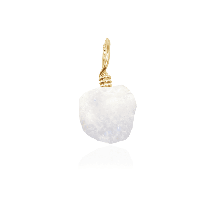 Tiny Raw Rainbow Moonstone Crystal Pendant - Tiny Raw Rainbow Moonstone Crystal Pendant - 14k Gold Fill - Luna Tide Handmade Crystal Jewellery
