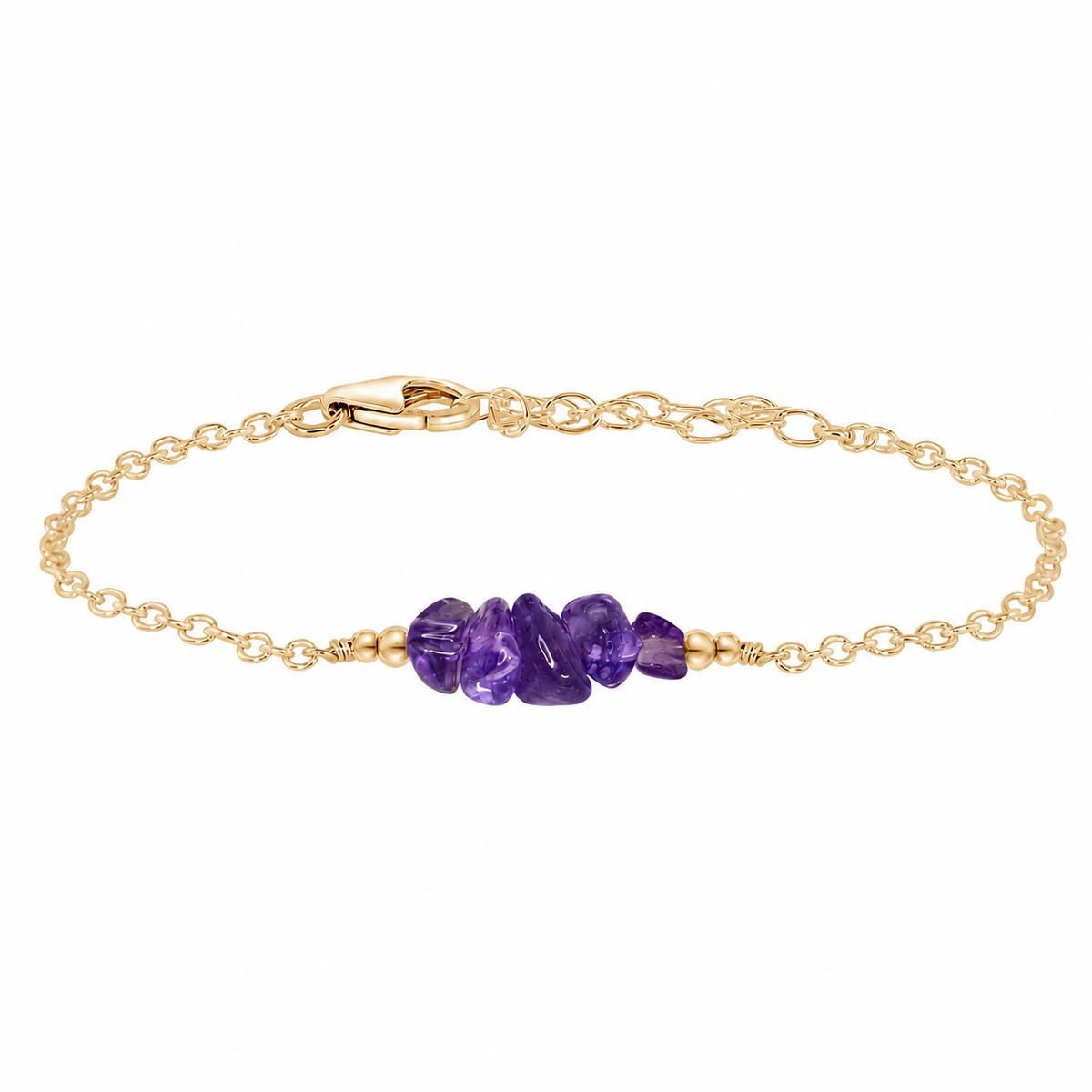Amethyst Chip Bead Bar Bracelet