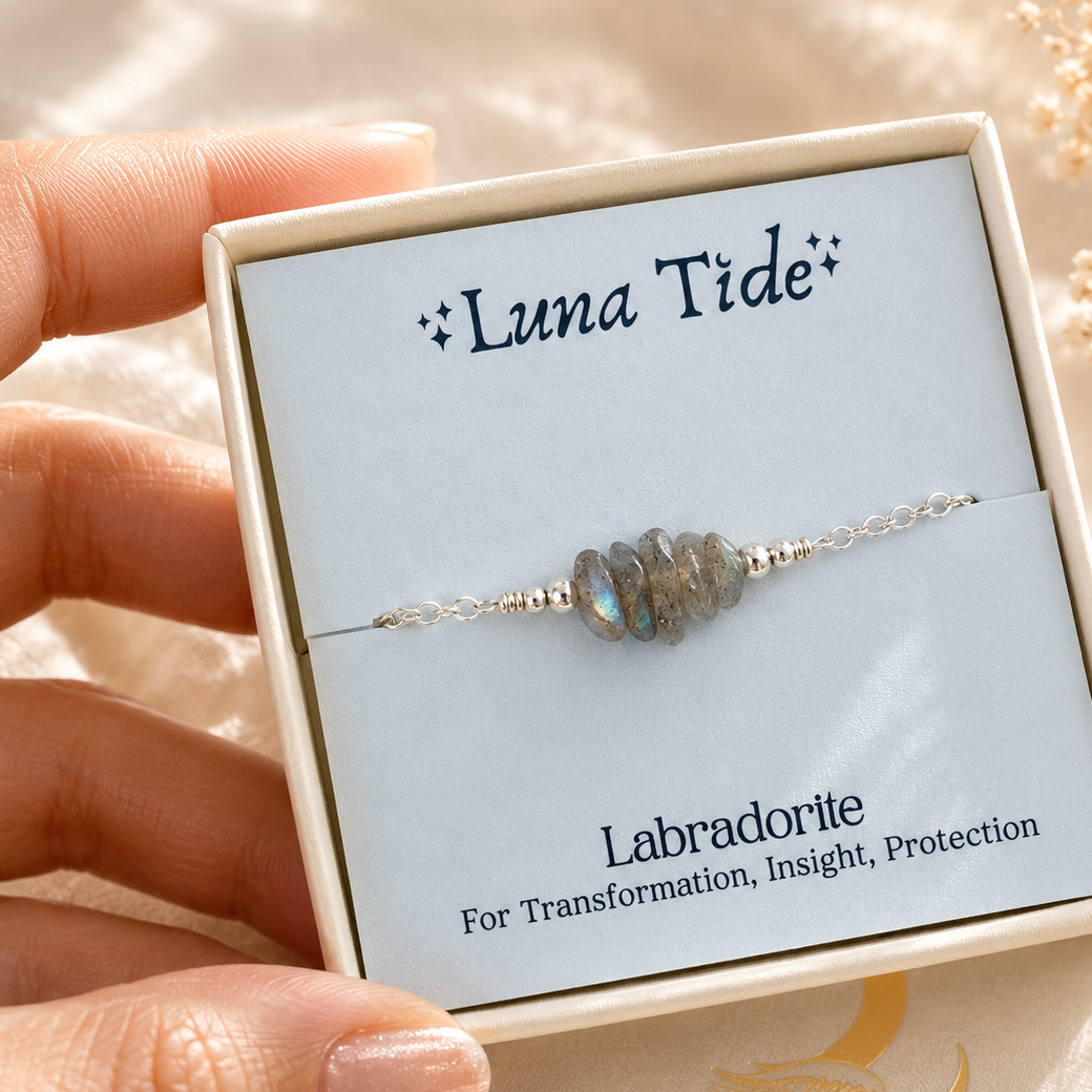 Labradorite Chip Bead Bar Bracelet
