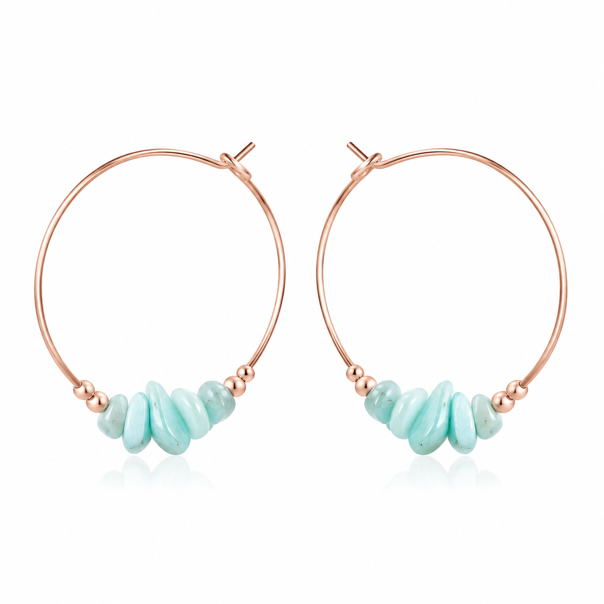 Amazonite Crystal Chip Large Hoop Earrings