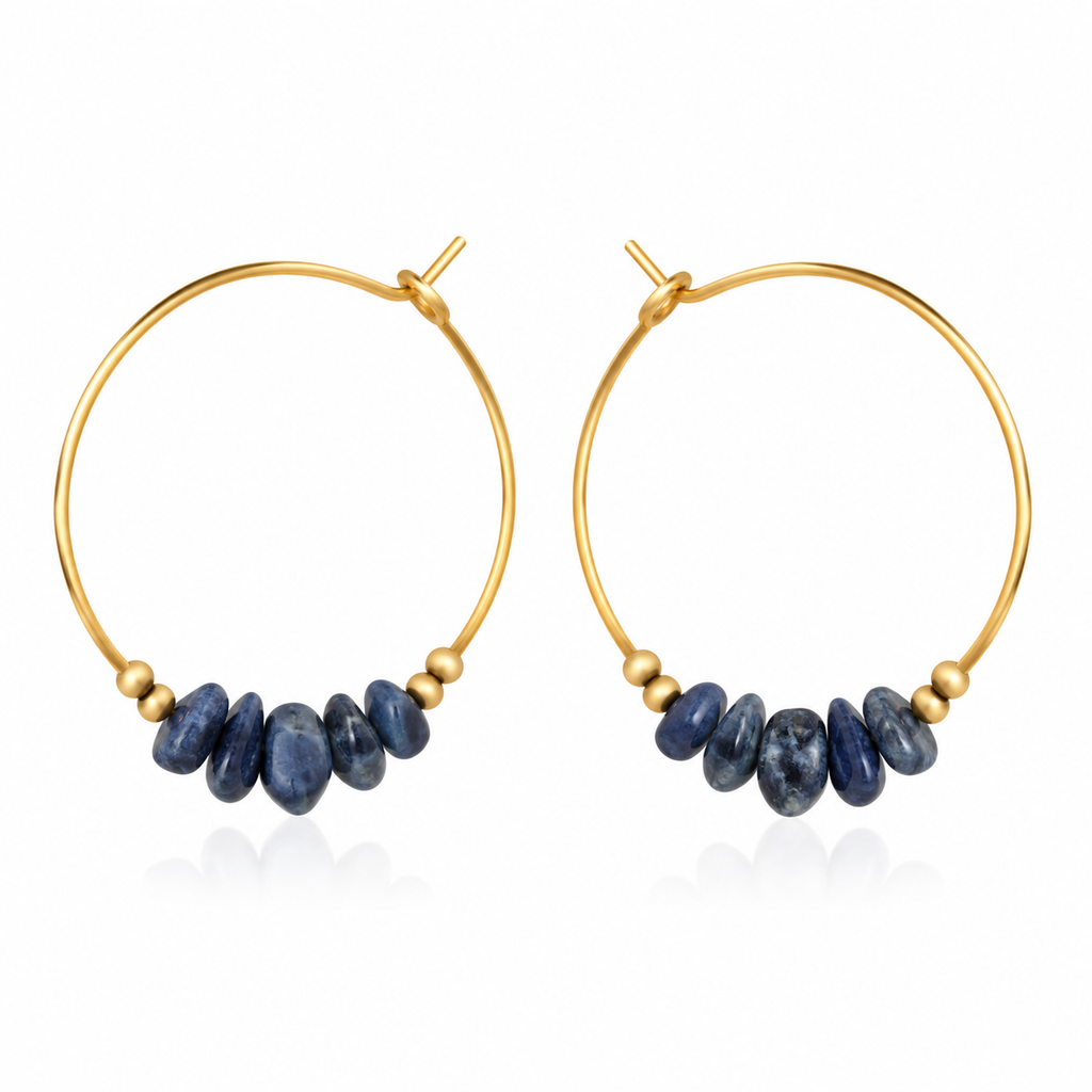 Sapphire Crystal Chip Large Hoop Earrings
