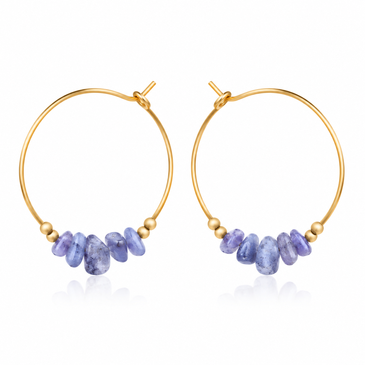 Tanzanite Crystal Chip Large Hoop Earrings