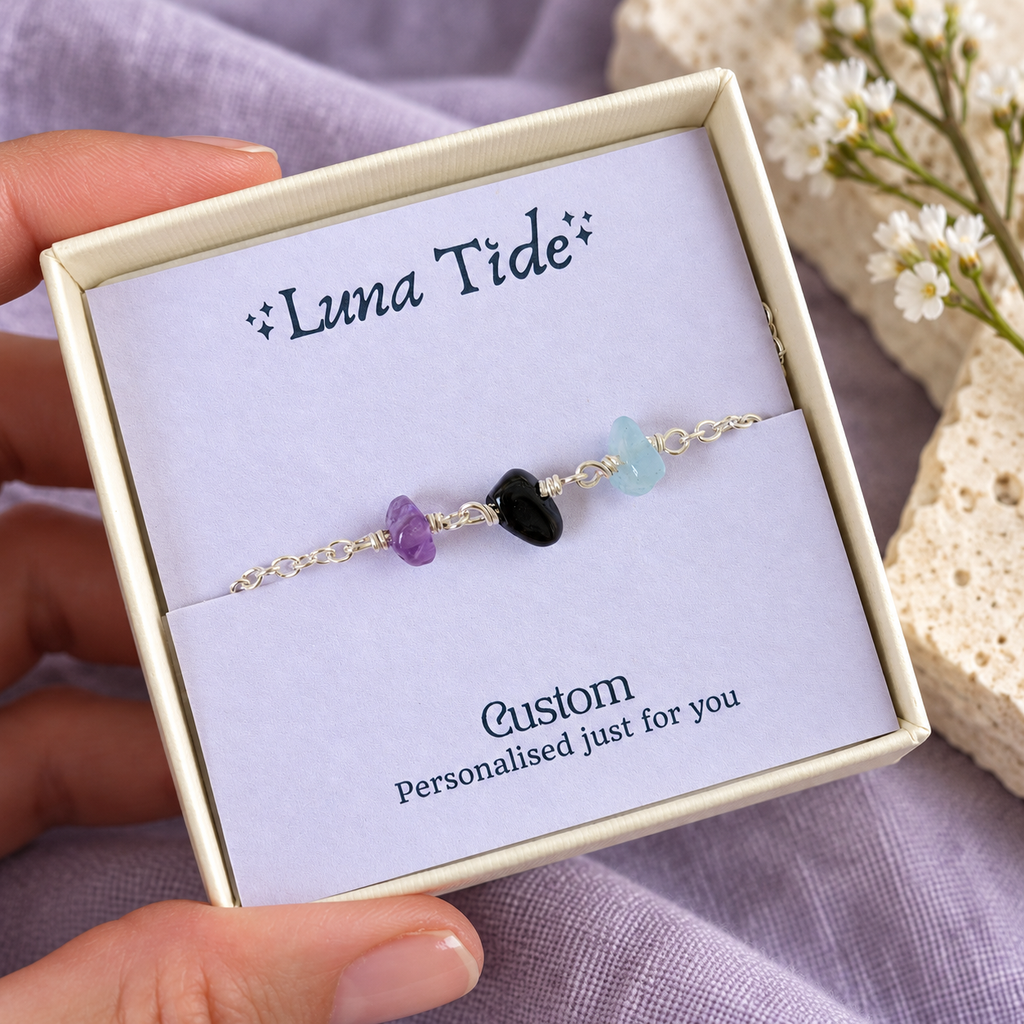 Custom Gemstone Beaded Chain Anklet