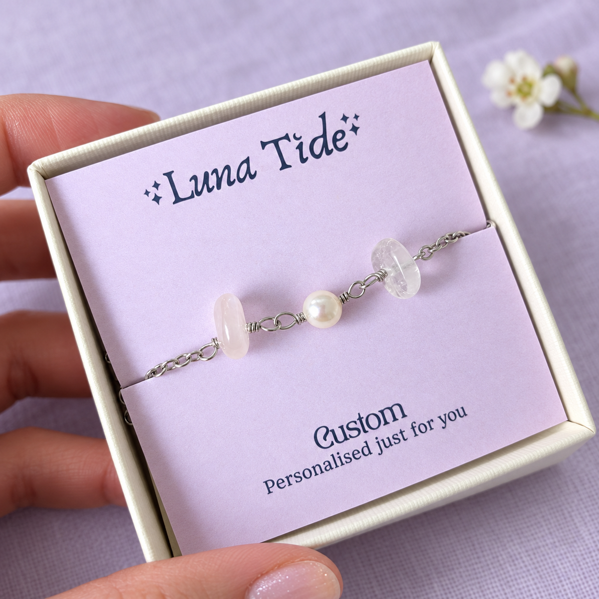 Custom Gemstone Beaded Chain Bracelet