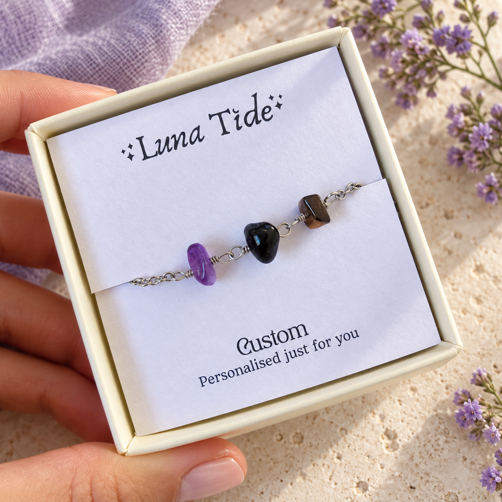 Custom Gemstone Beaded Chain Bracelet