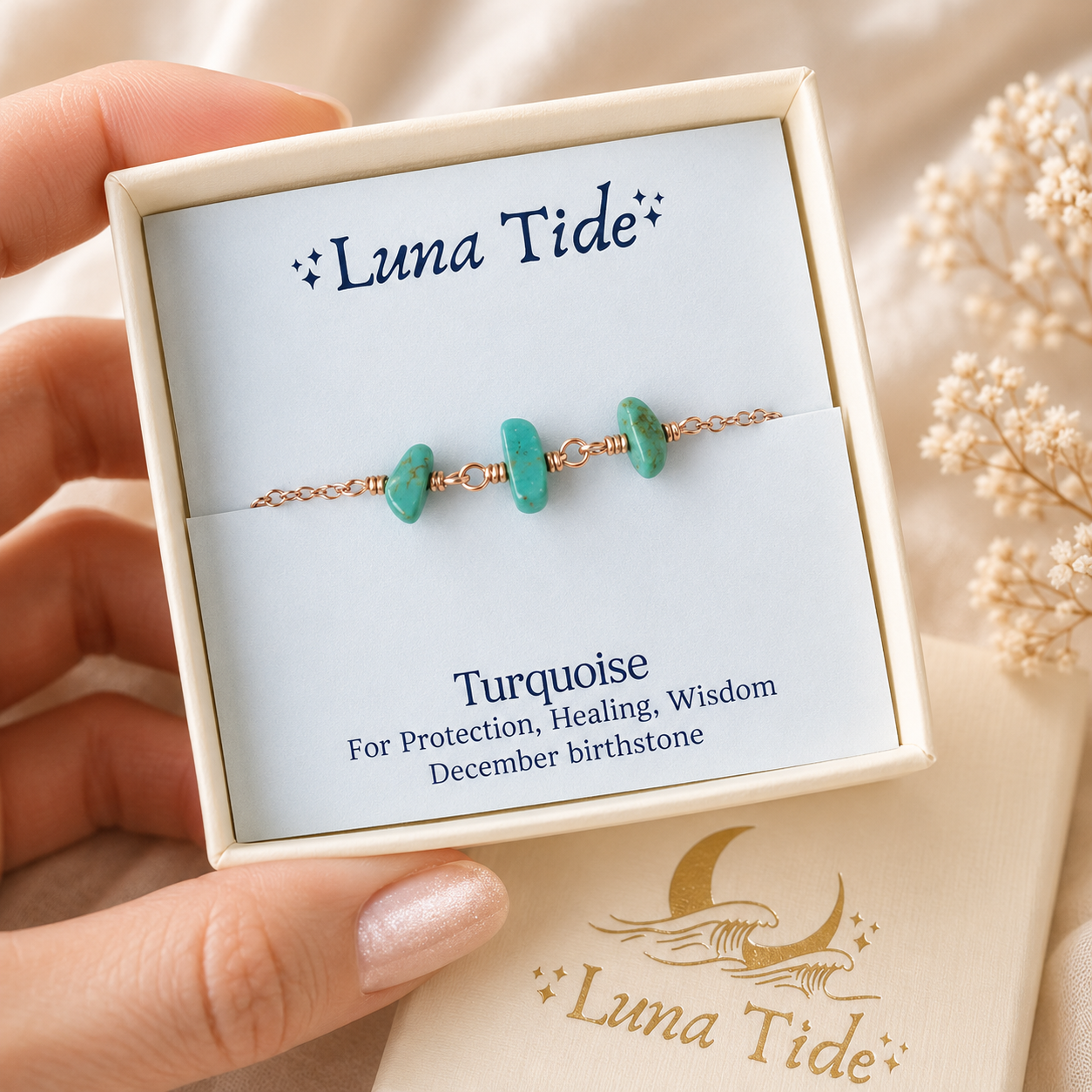 Turquoise Beaded Chain Anklet