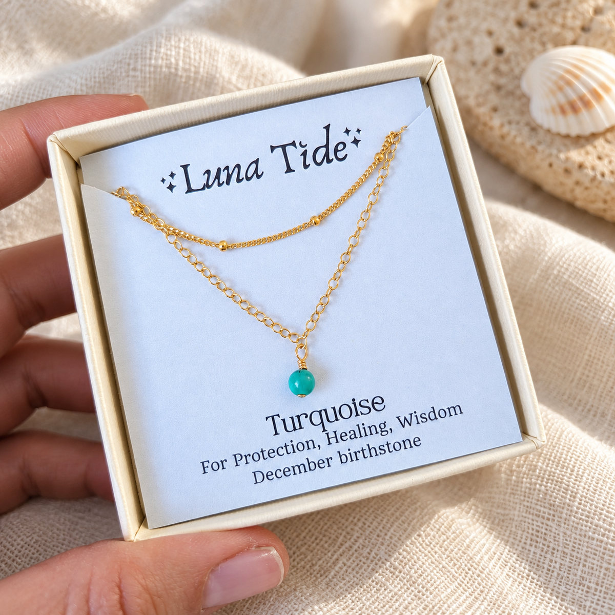 Turquoise Gemstone Chain Layered Choker Necklace