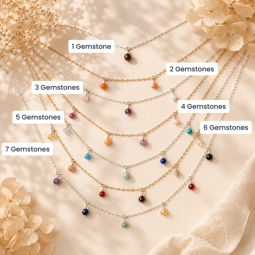 Custom Boho Crystal Bead Drop Necklace