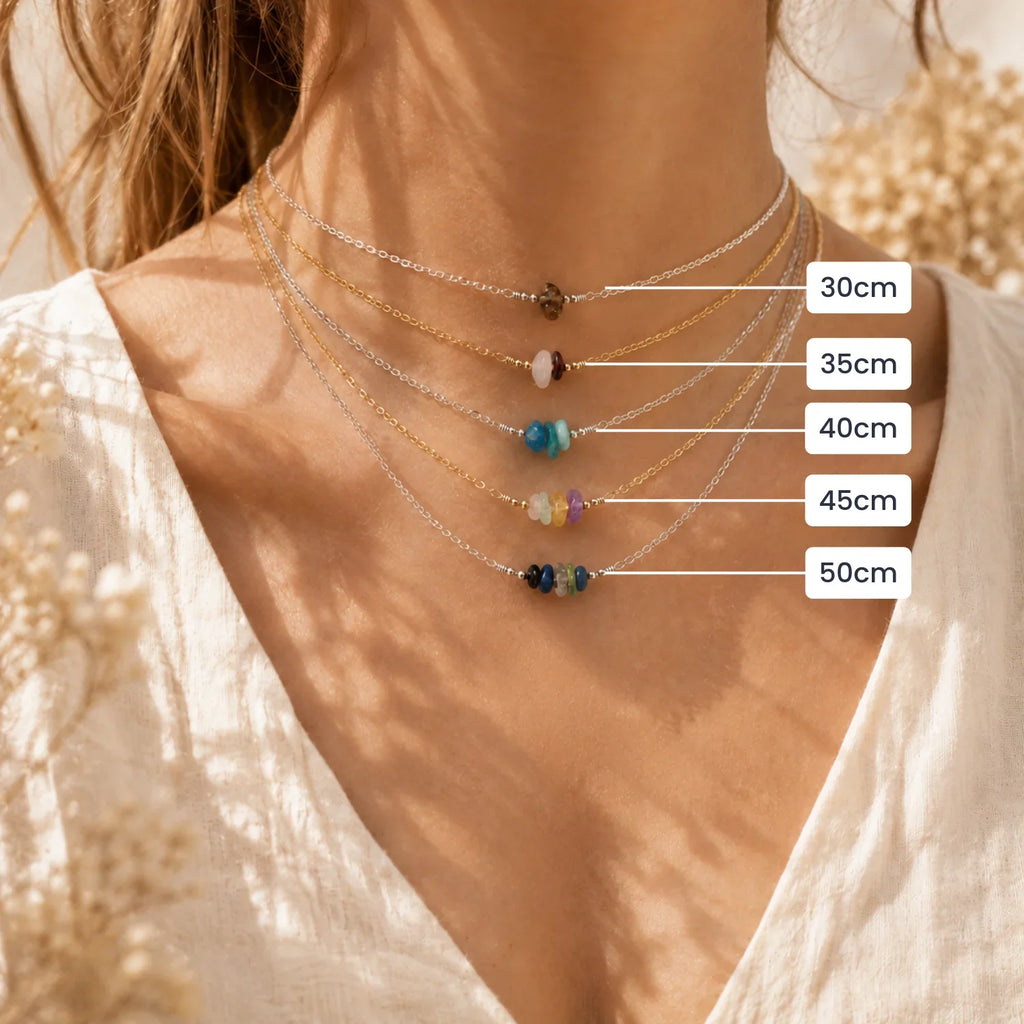 Custom Crystal Chip Bead Bar Necklace