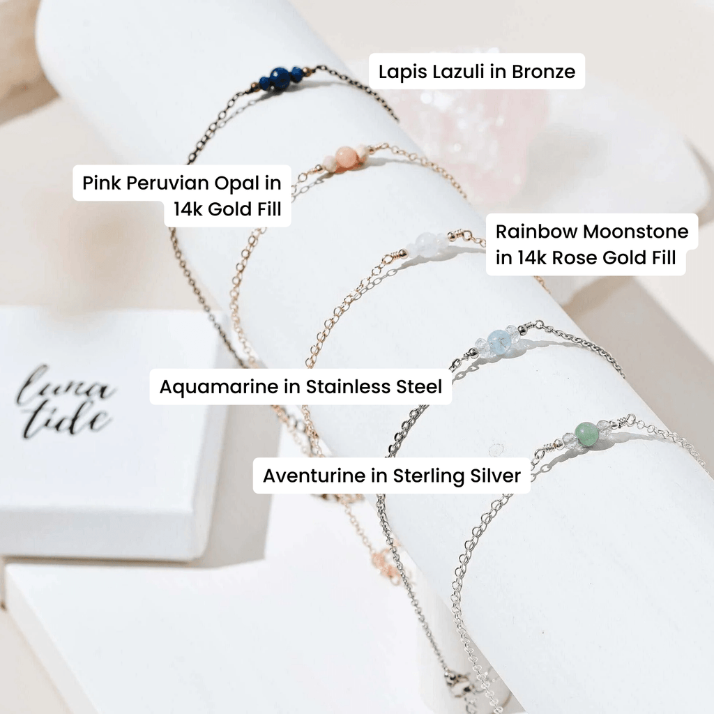 Custom Dainty Gemstone Anklet