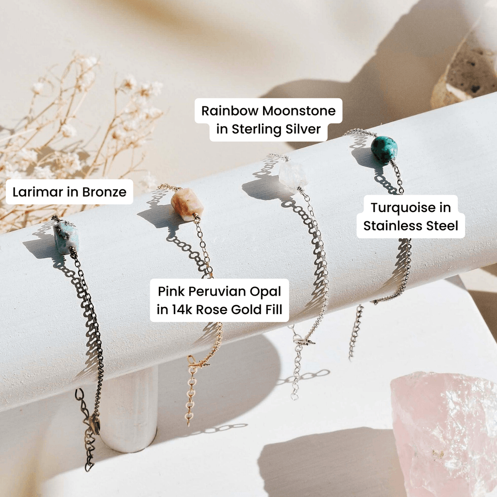 Custom Raw Crystal Nugget Bracelet