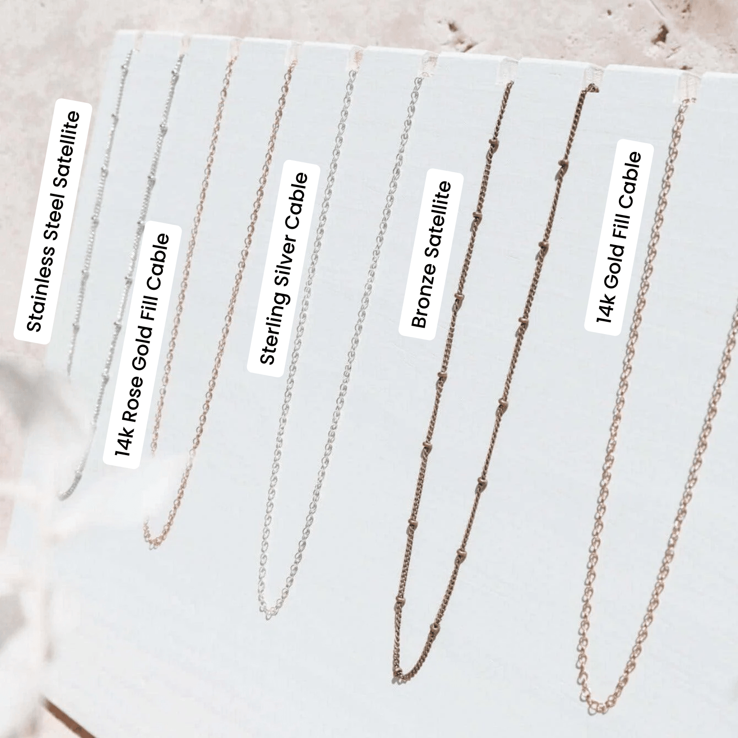 Custom Simple Plain or Satellite Fine Chain Necklace