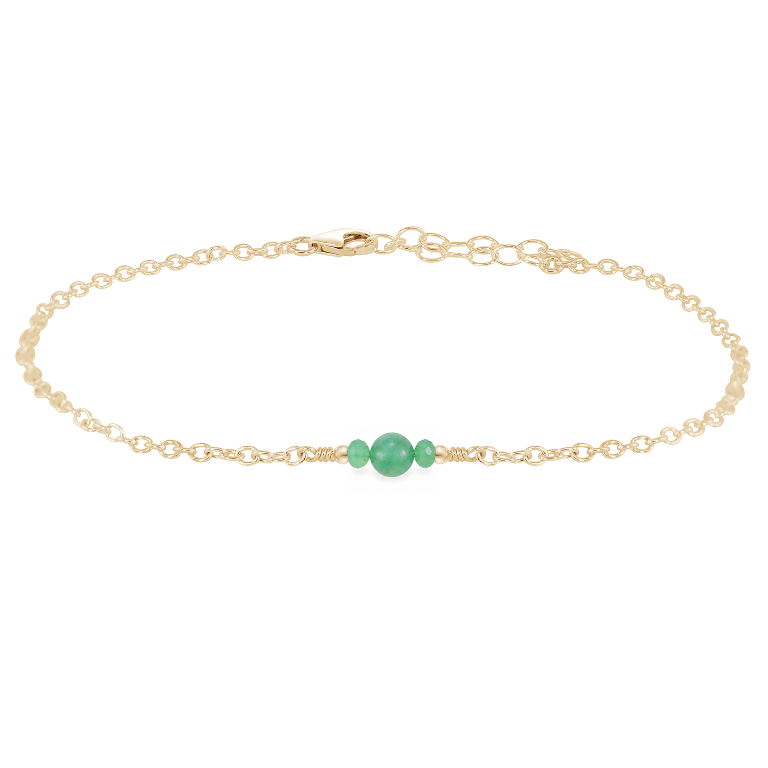 Dainty Chrysoprase Gemstone Anklet