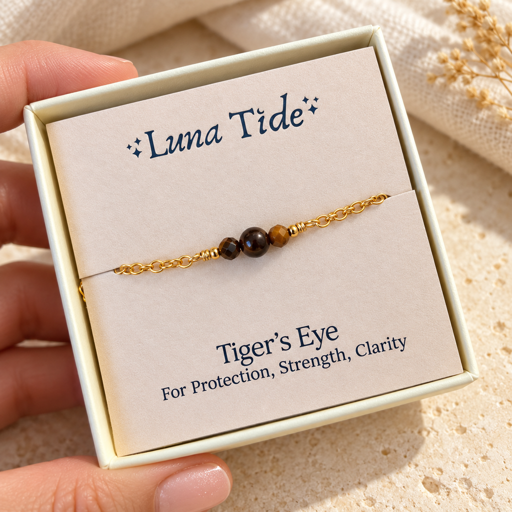 Dainty Tiger's Eye Gemstone Choker Necklace