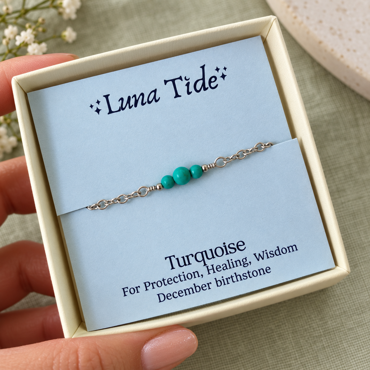 Dainty Turquoise Gemstone Choker Necklace