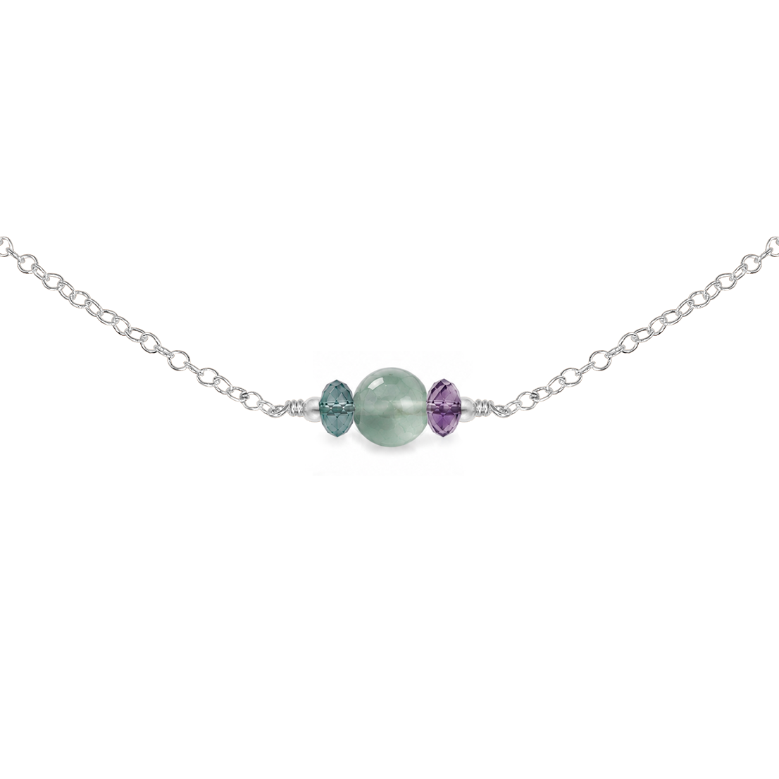 Dainty Fluorite Gemstone Choker Necklace