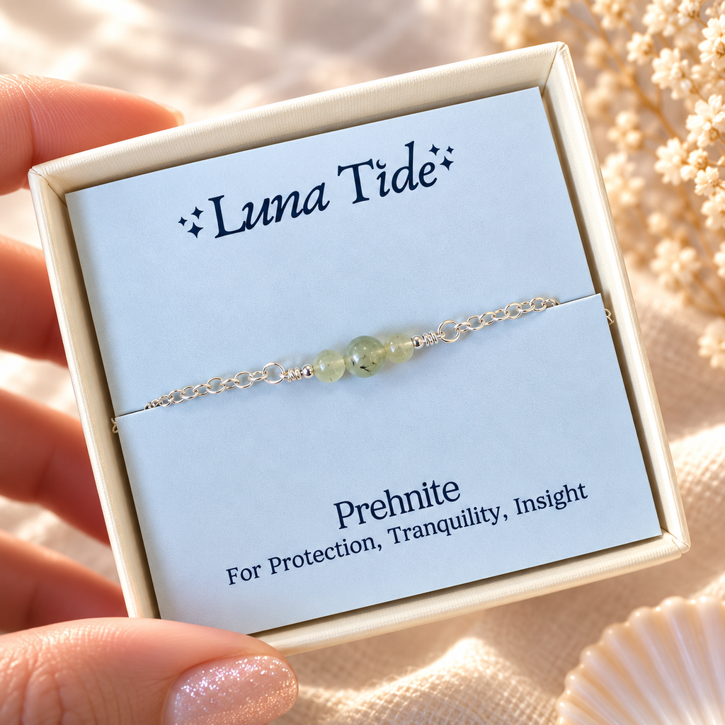 Dainty Prehnite Gemstone Bracelet
