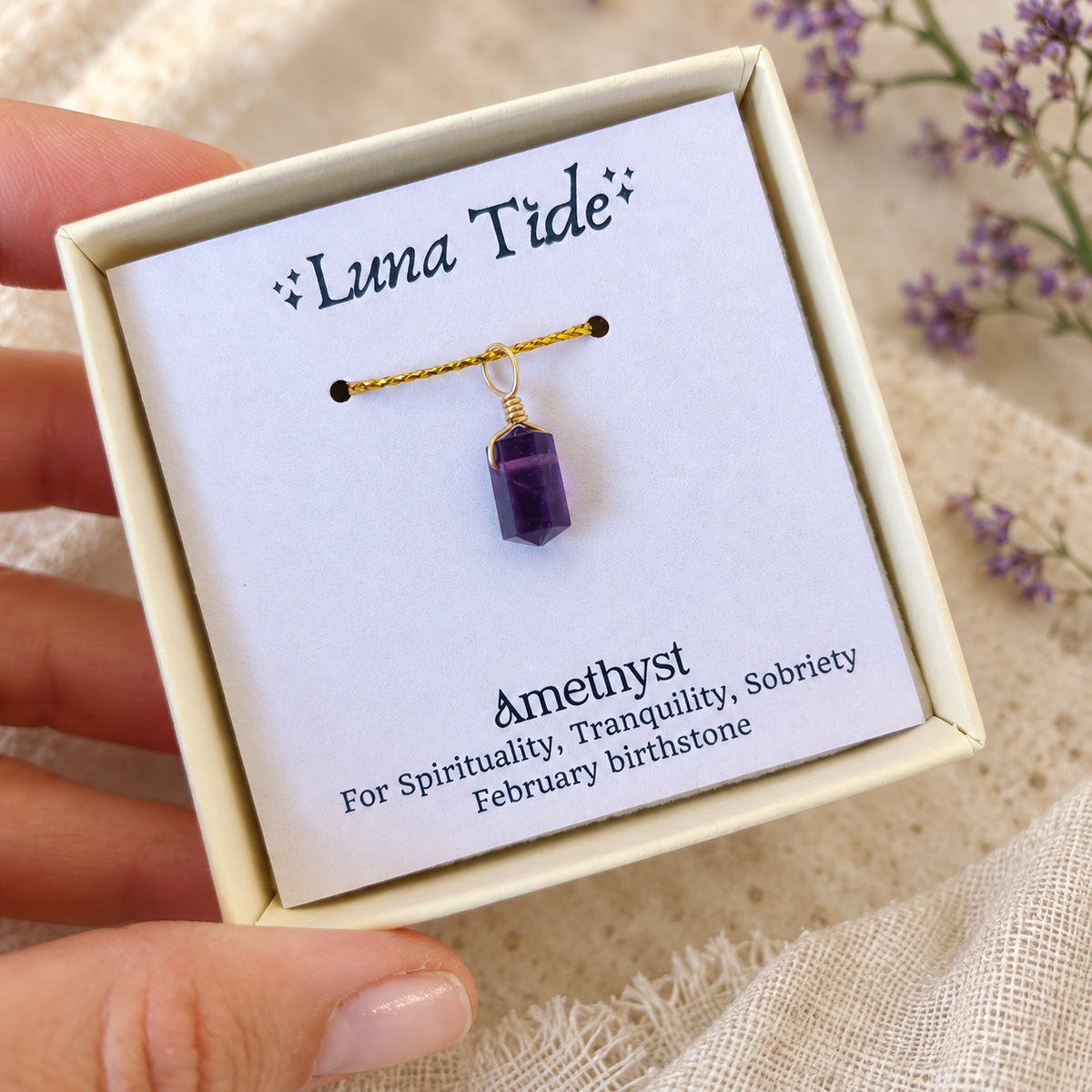 Amethyst Mini Double Terminated Crystal Point Pendant