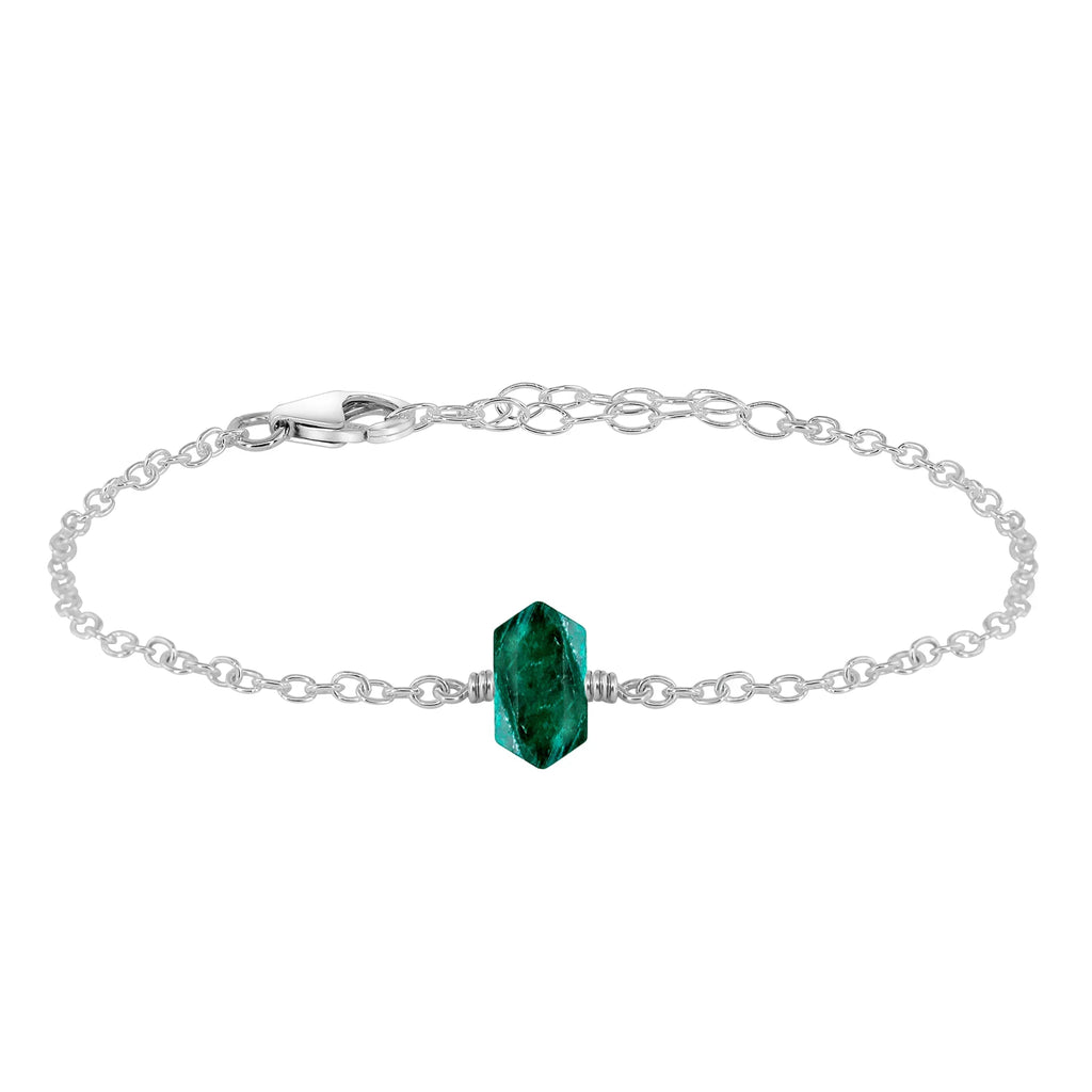 Emerald Double Terminated Mini Crystal Point Bracelet