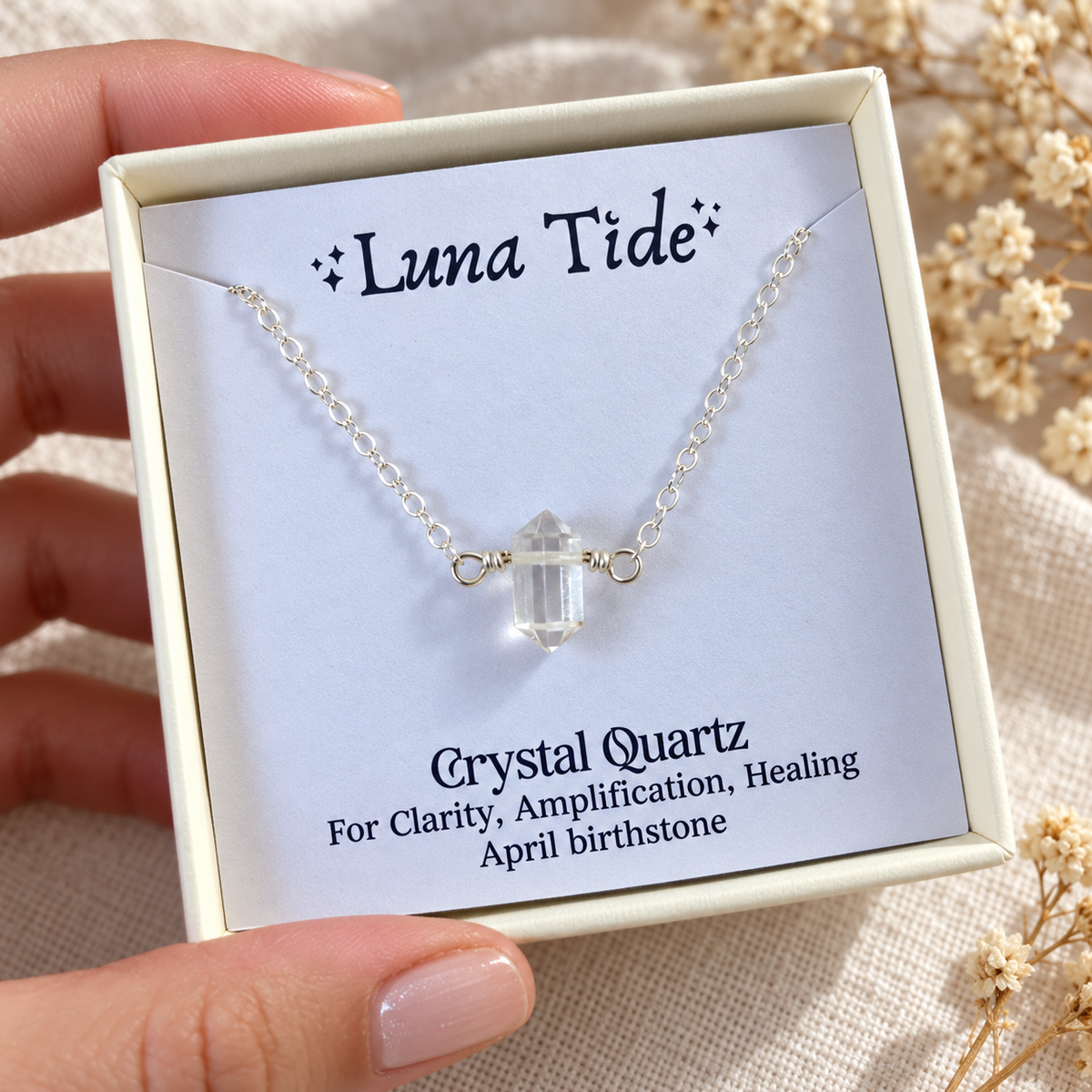 Double Terminated Crystal Quartz Mini Crystal Point Choker Necklace