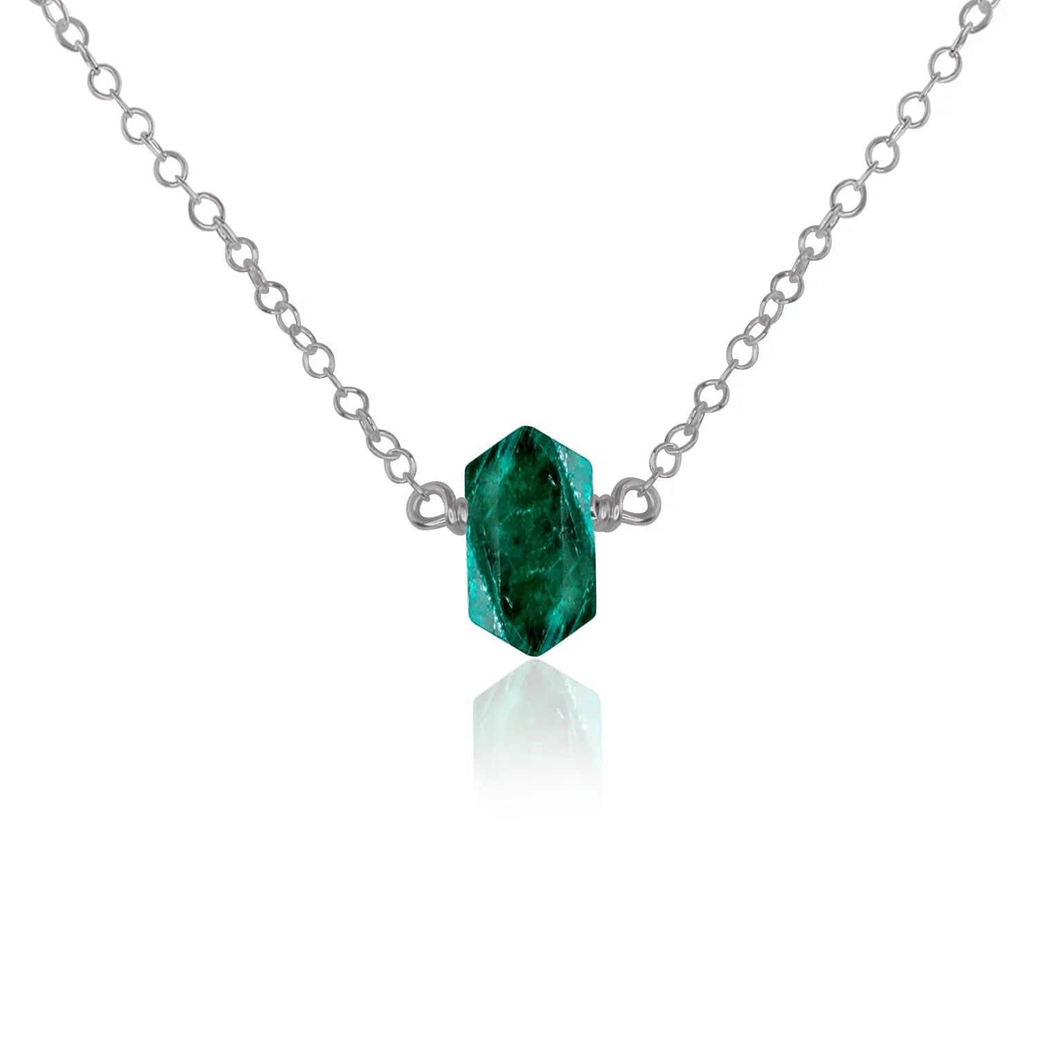 Double Terminated Emerald Mini Crystal Point Necklace