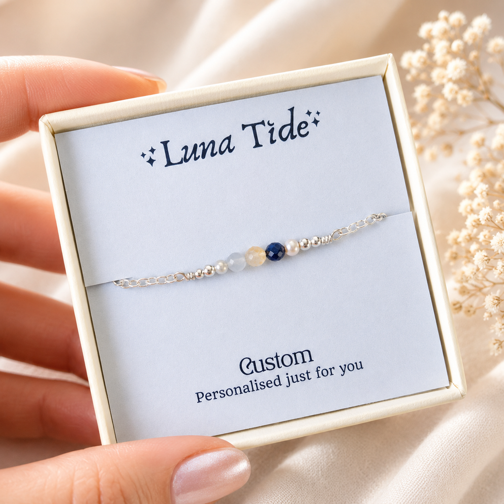 Custom Sparkling Gemstone Faceted Bead Bar Bracelet