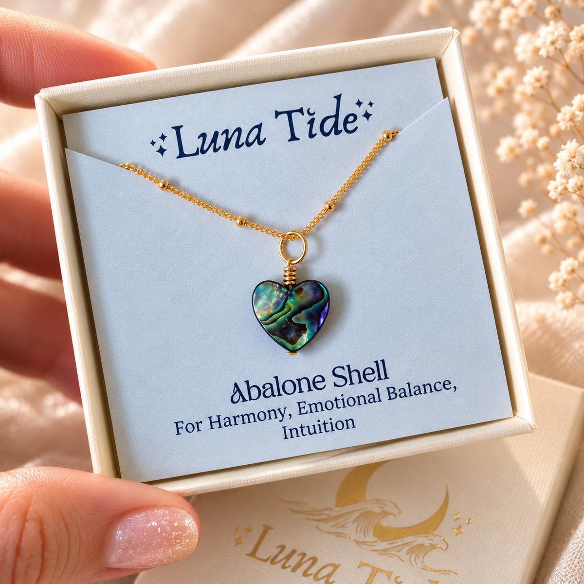 Abalone Shell Heart Pendant Necklace