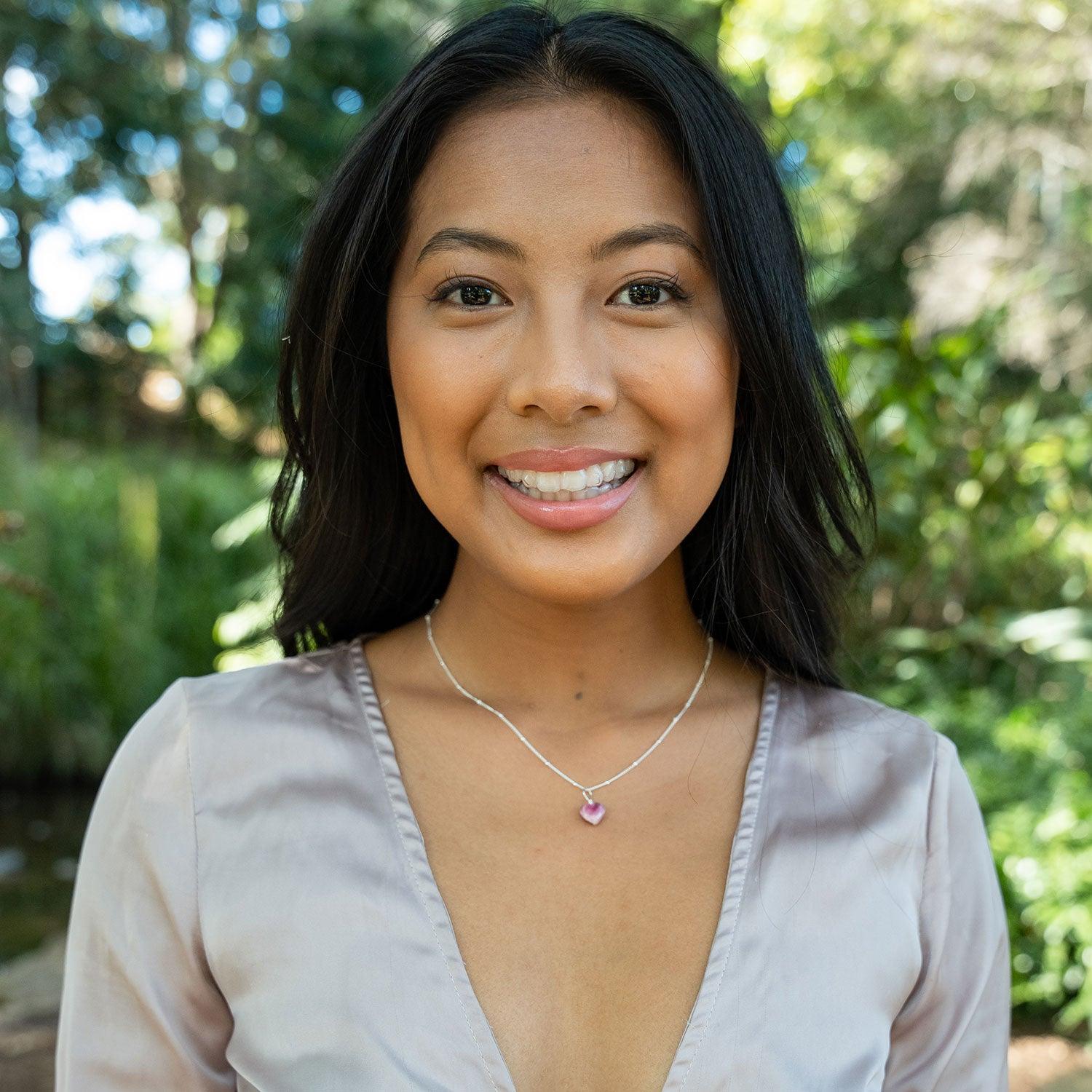 Ruby Crystal Heart Pendant Necklace - Ruby Crystal Heart Pendant Necklace - 14k Gold Fill / Cable - Luna Tide Handmade Crystal Jewellery