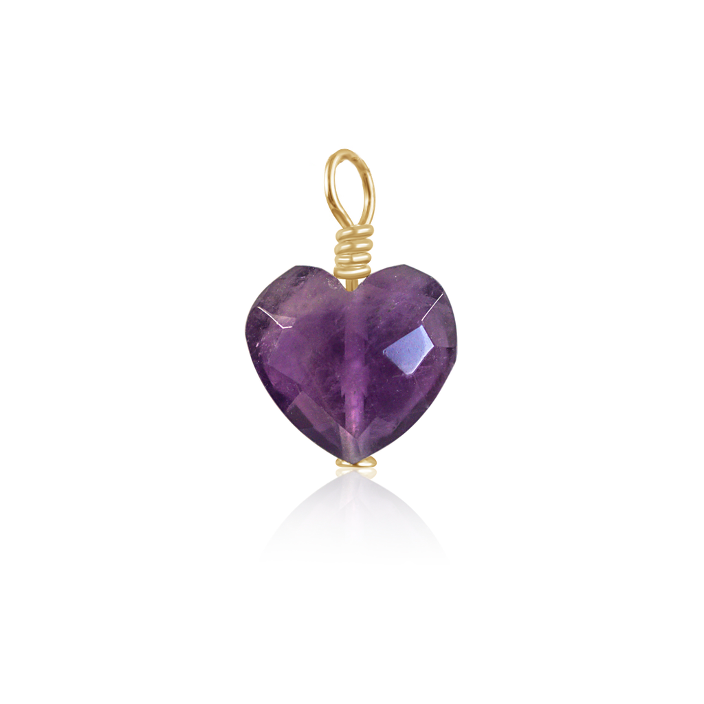 Amethyst Crystal Heart Pendant