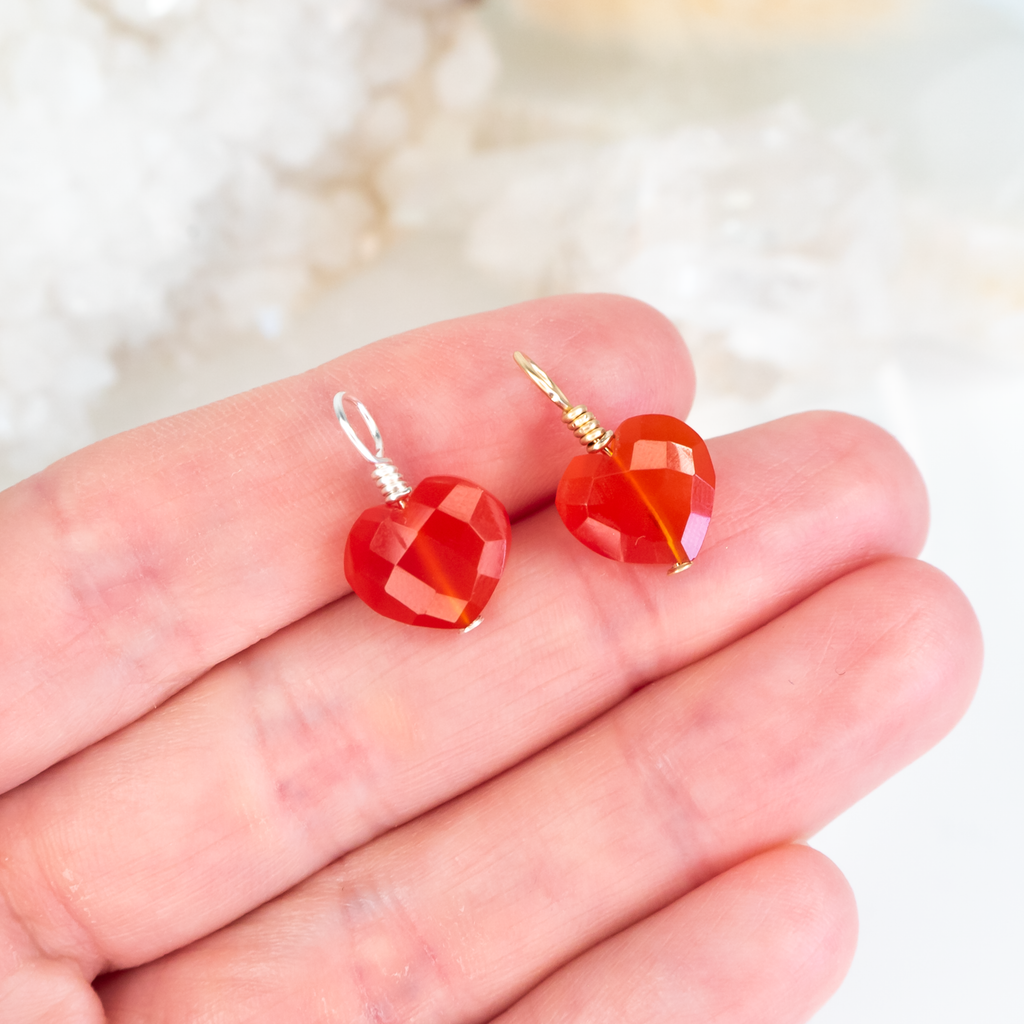Carnelian Crystal Heart Pendant