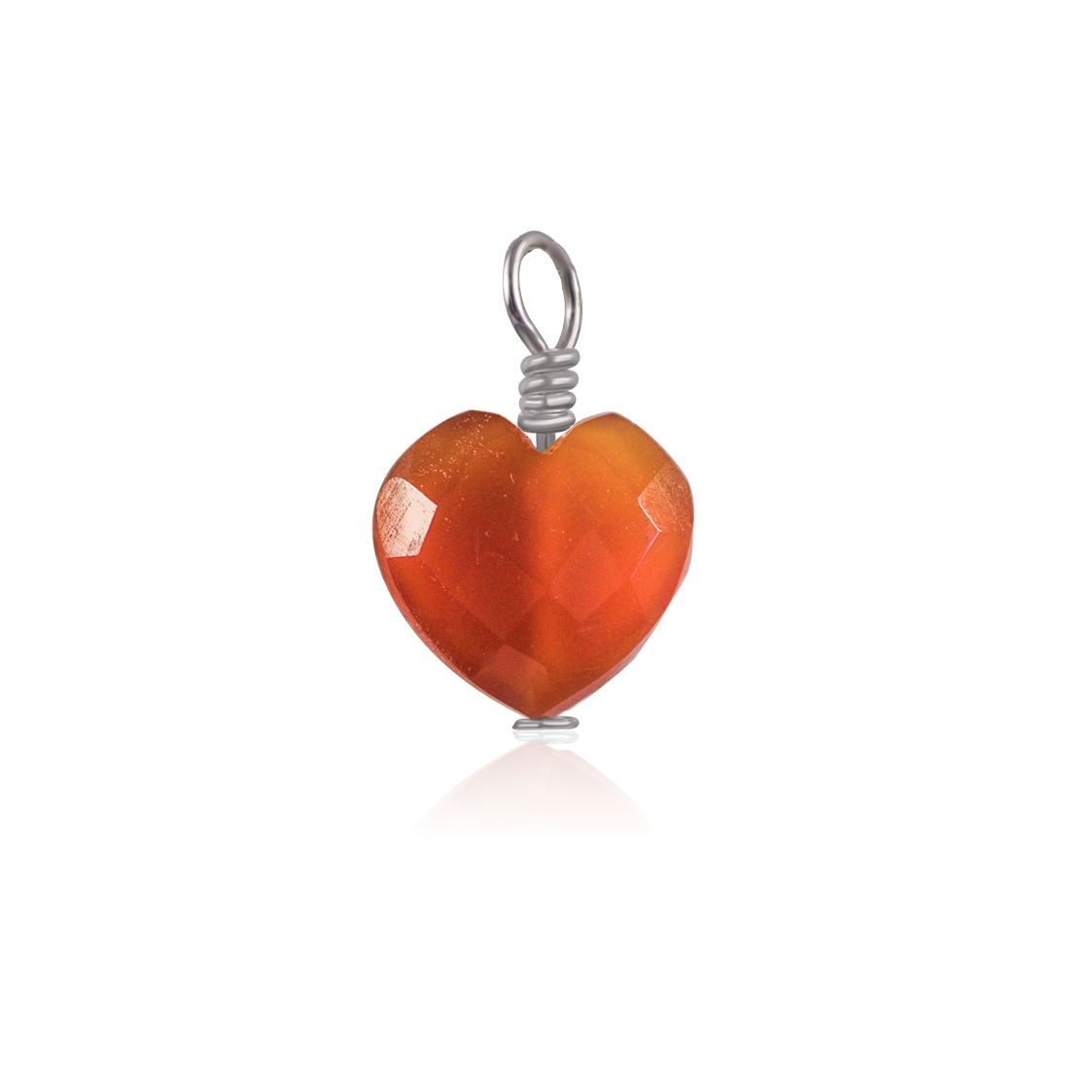Carnelian Crystal Heart Pendant