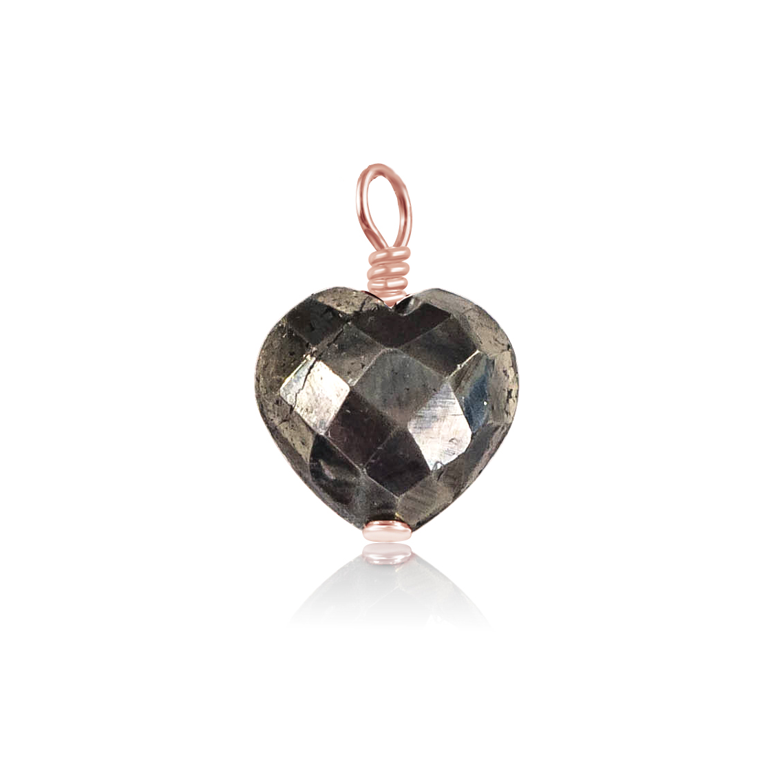 Pyrite Crystal Heart Pendant