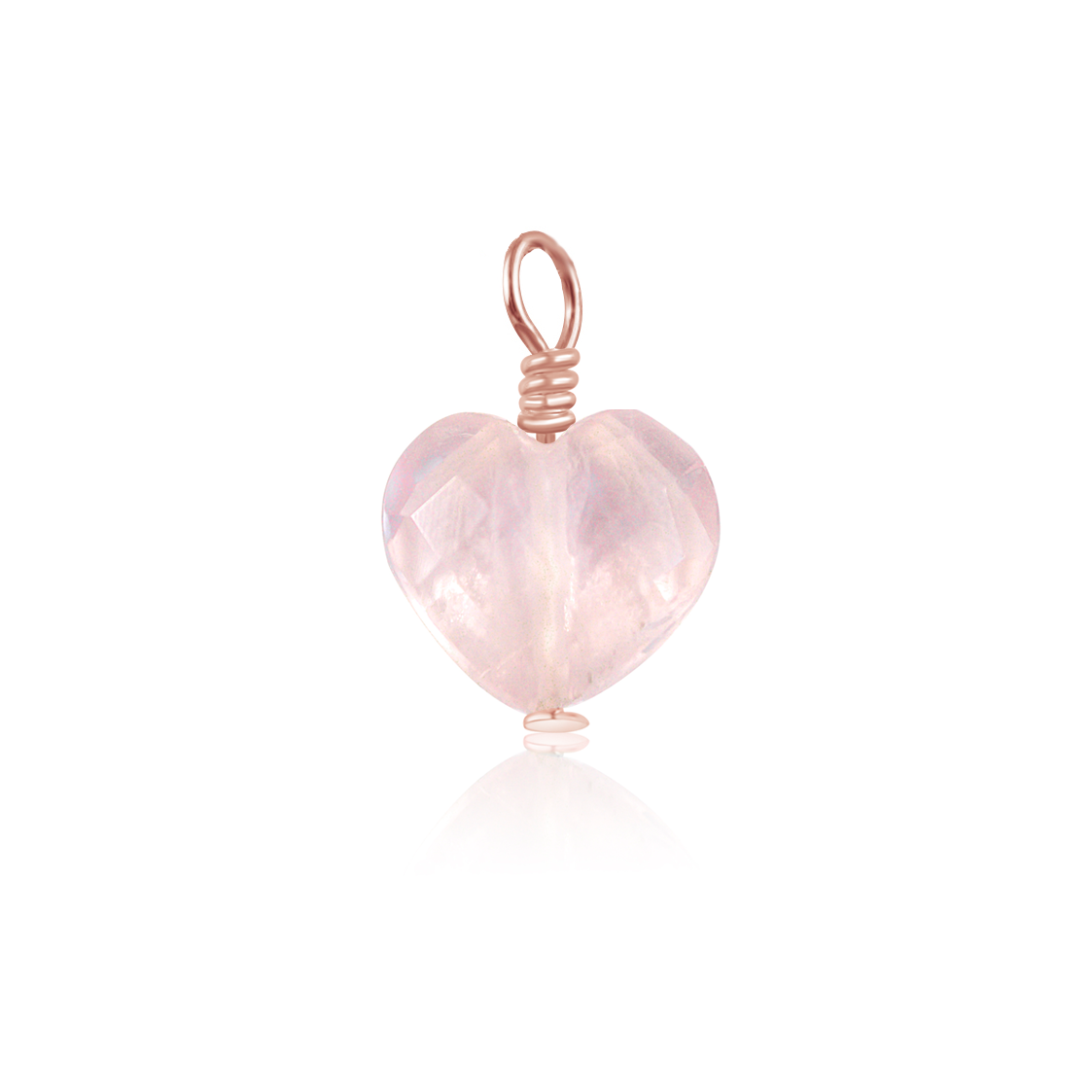 Rose Quartz Crystal Heart Pendant