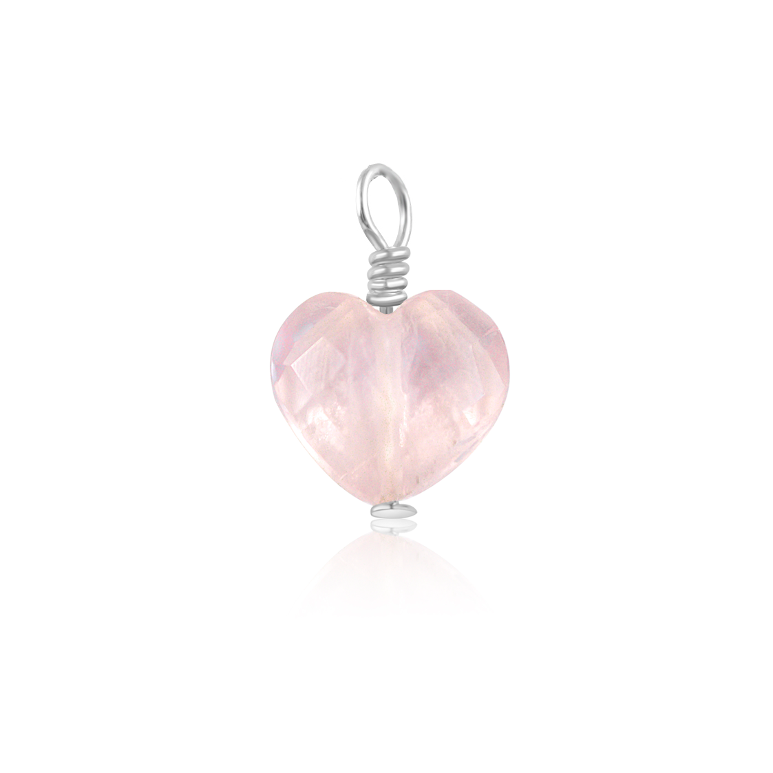 Rose Quartz Crystal Heart Pendant