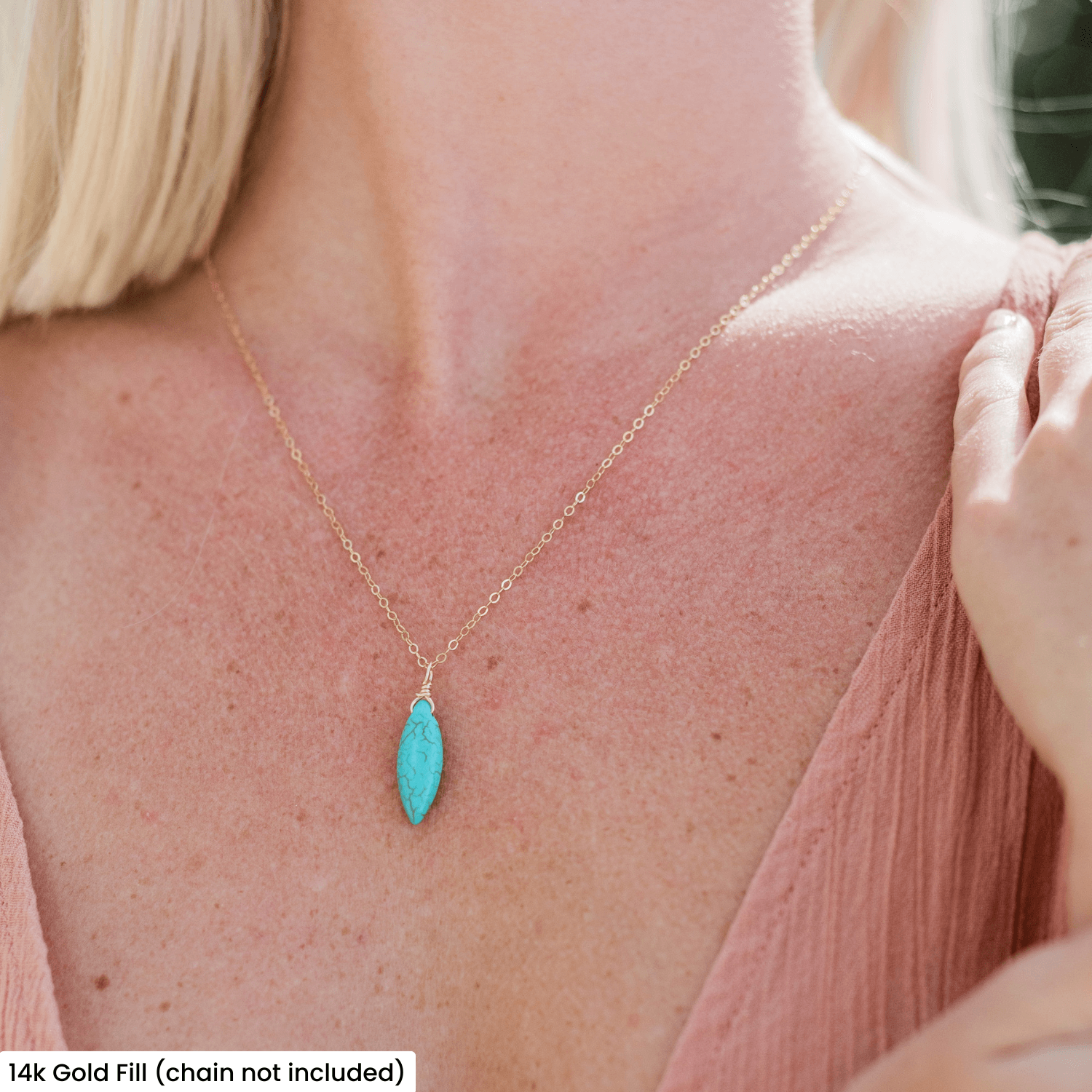 Marquise Turquoise Howlite Pendant